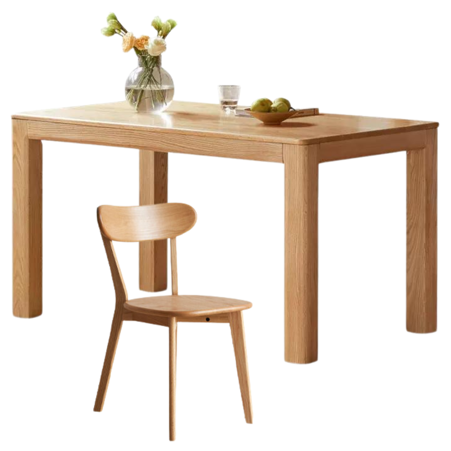 Oak, Red Oak Solid Wood Rectangular Dining Table