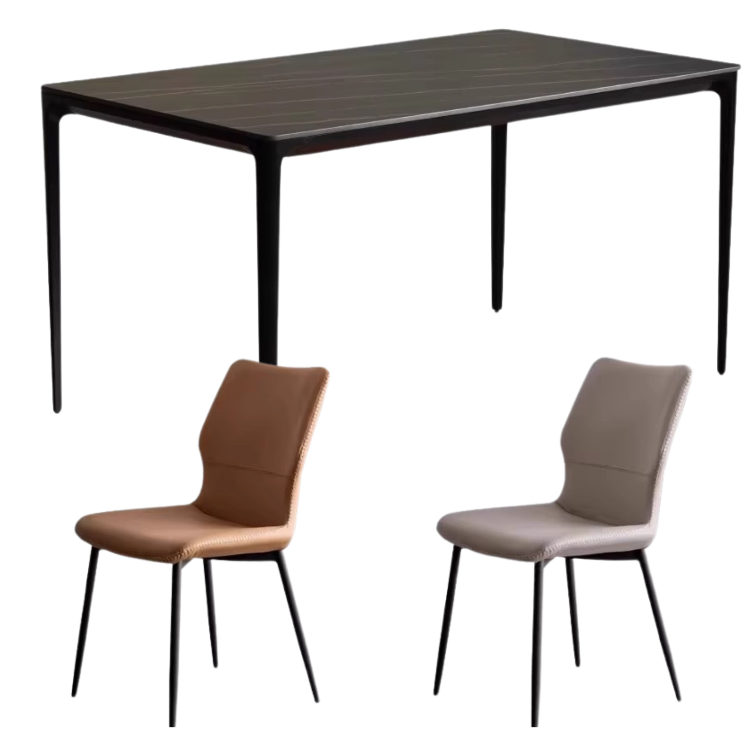 Metal Rock Plate Slate Italian Light Luxury Dining Table
