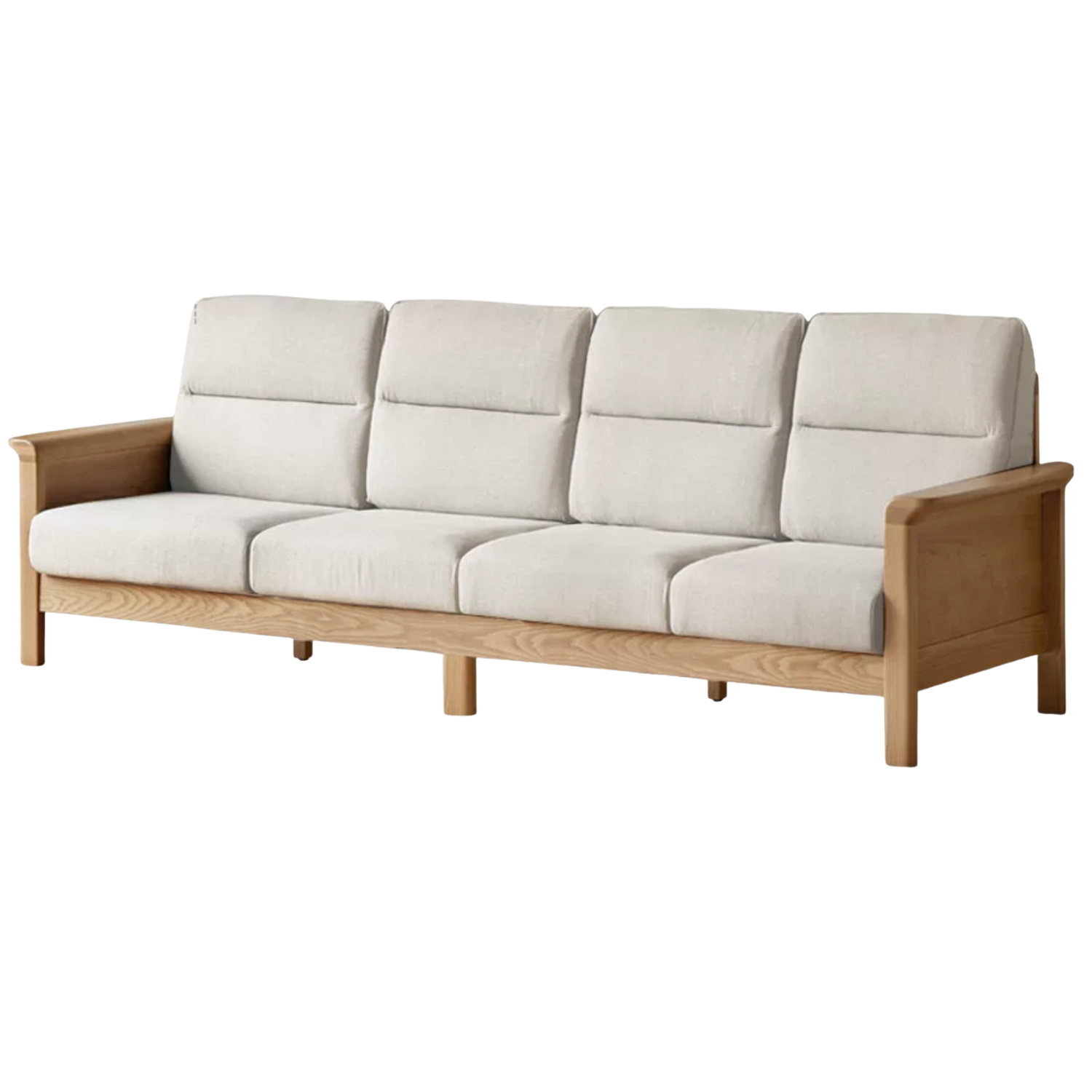 Ash Solid Wood Modern High Back Sofa