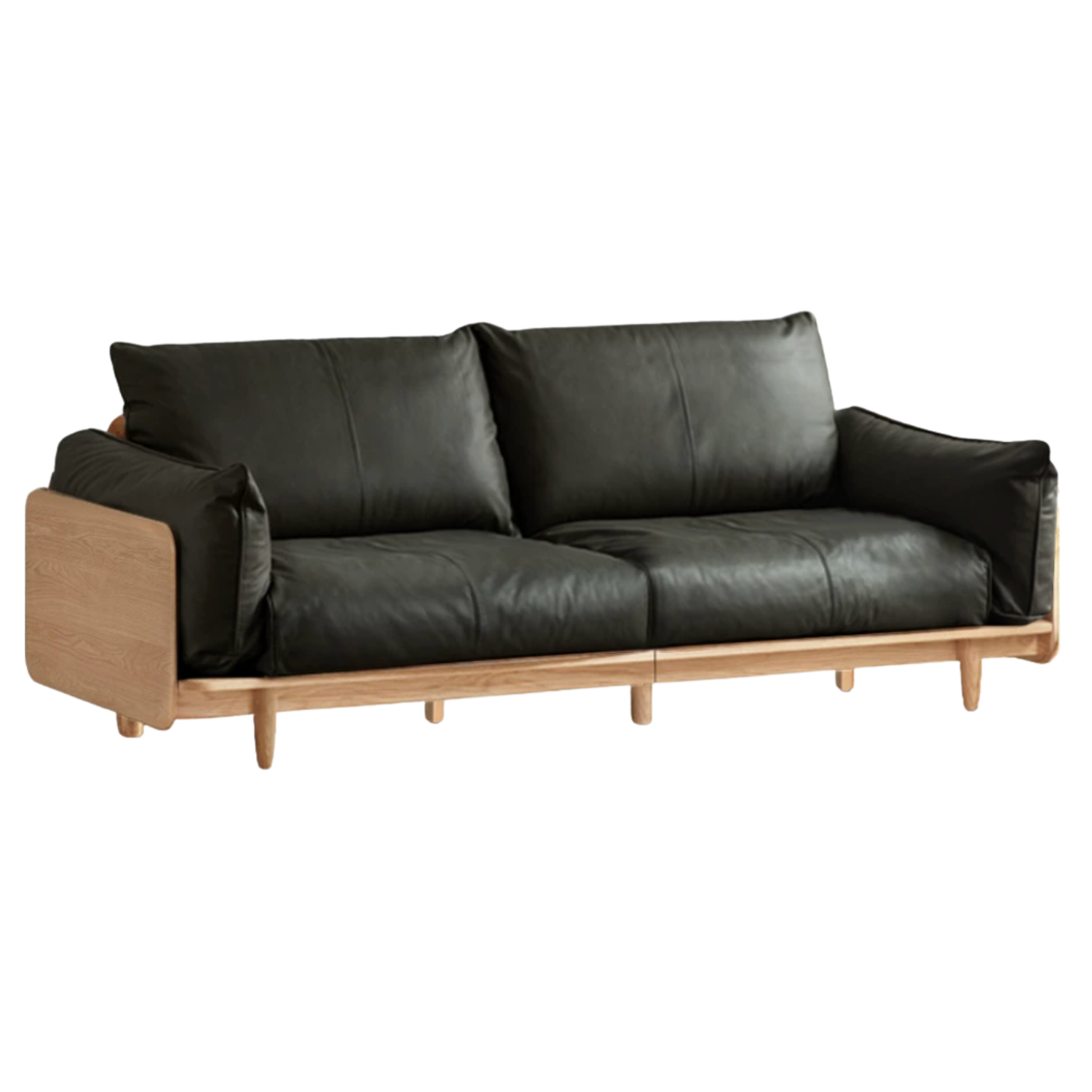 Oak, Ash Solid Wood genuine leather, fabric Sofa