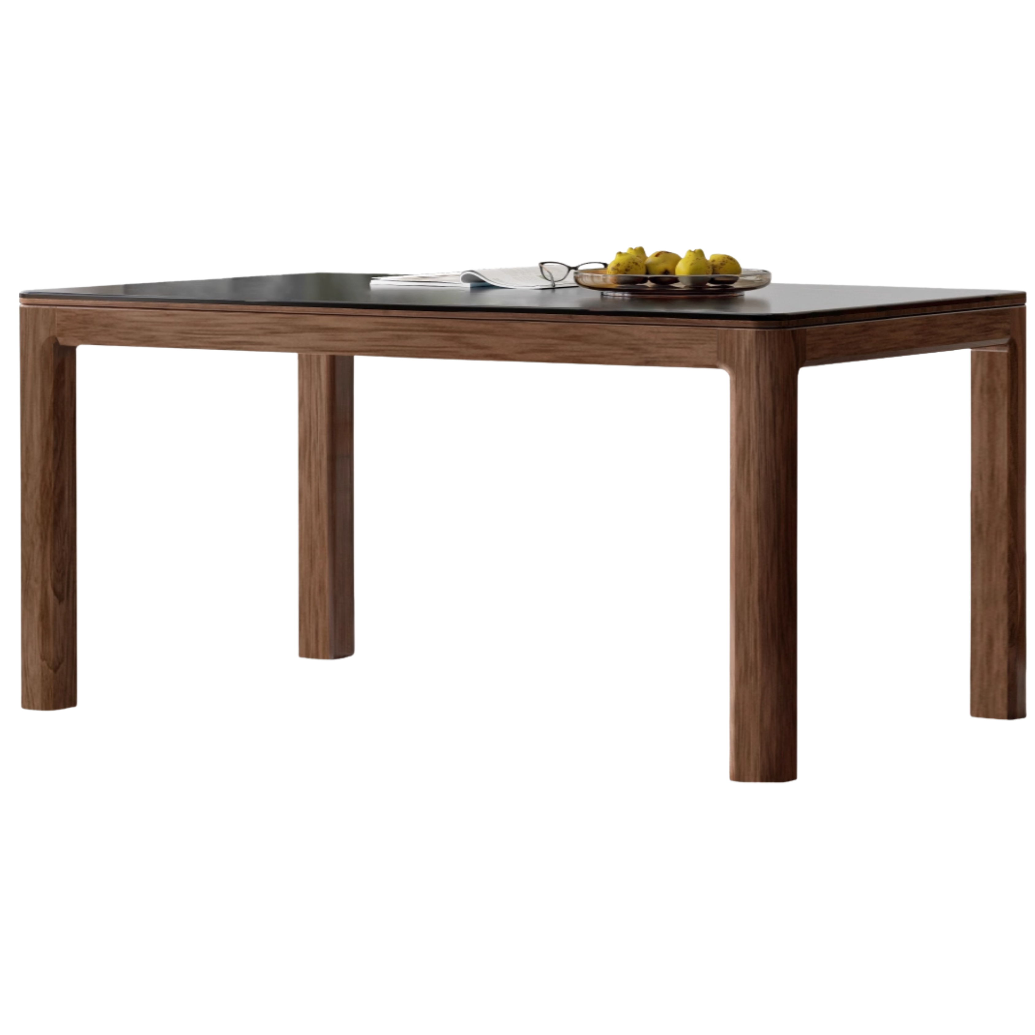 Black Walnut, Sandalwood Solid Wood Rock Slab Dining Table