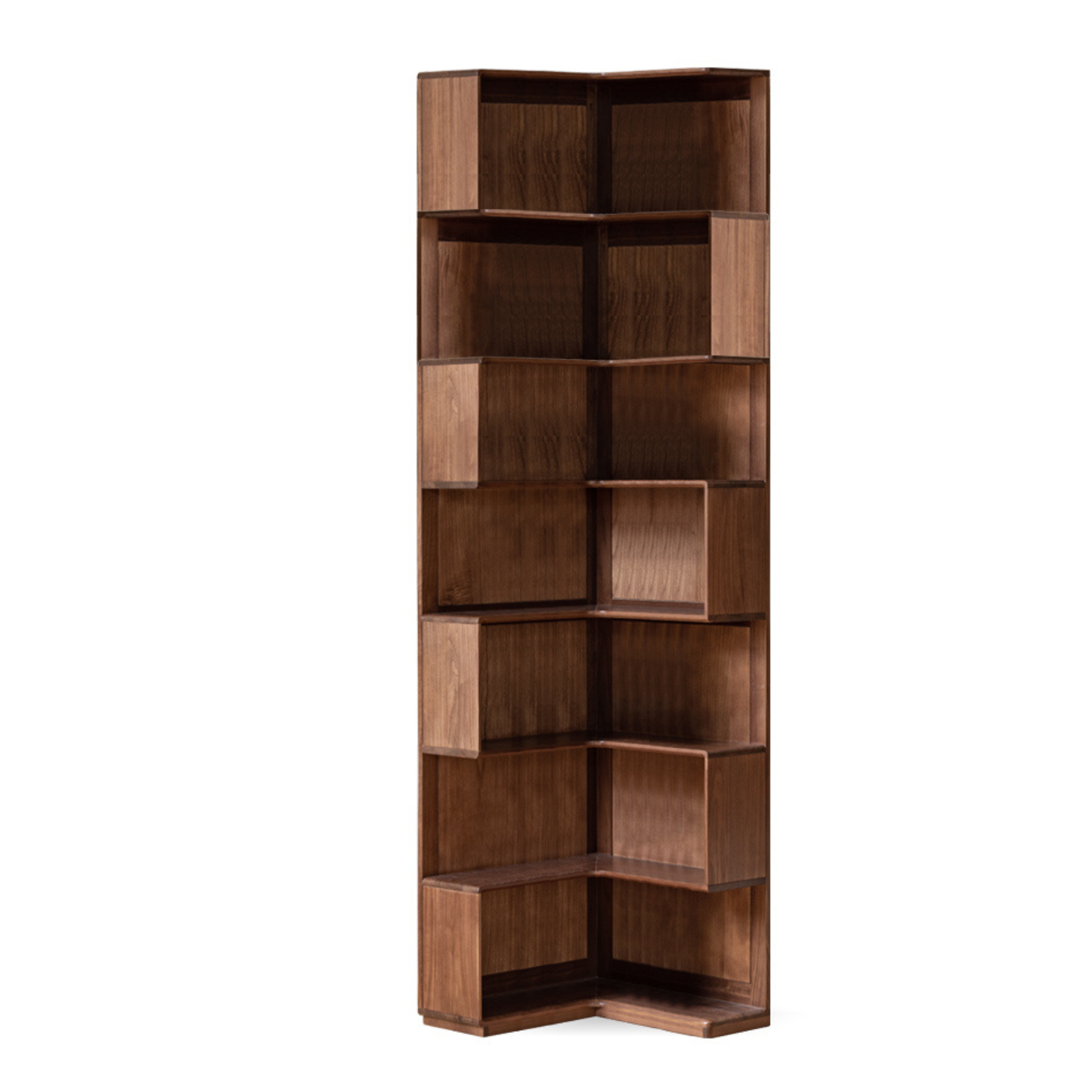 Black Walnut Solid Wood Bookcase Display Glass Door Storage Cabinet