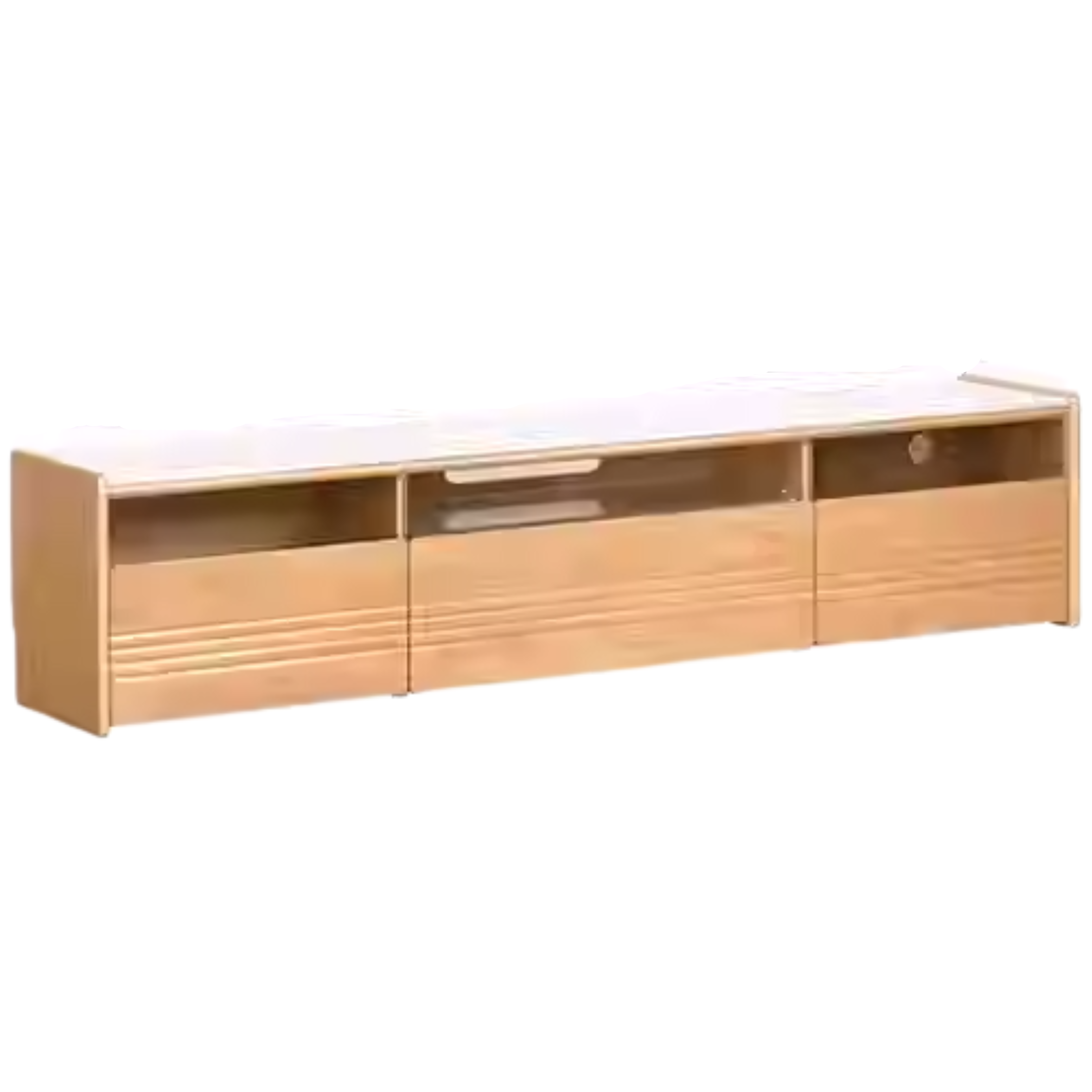 Beech Solid Wood Floor Rock Board TV Stand.
