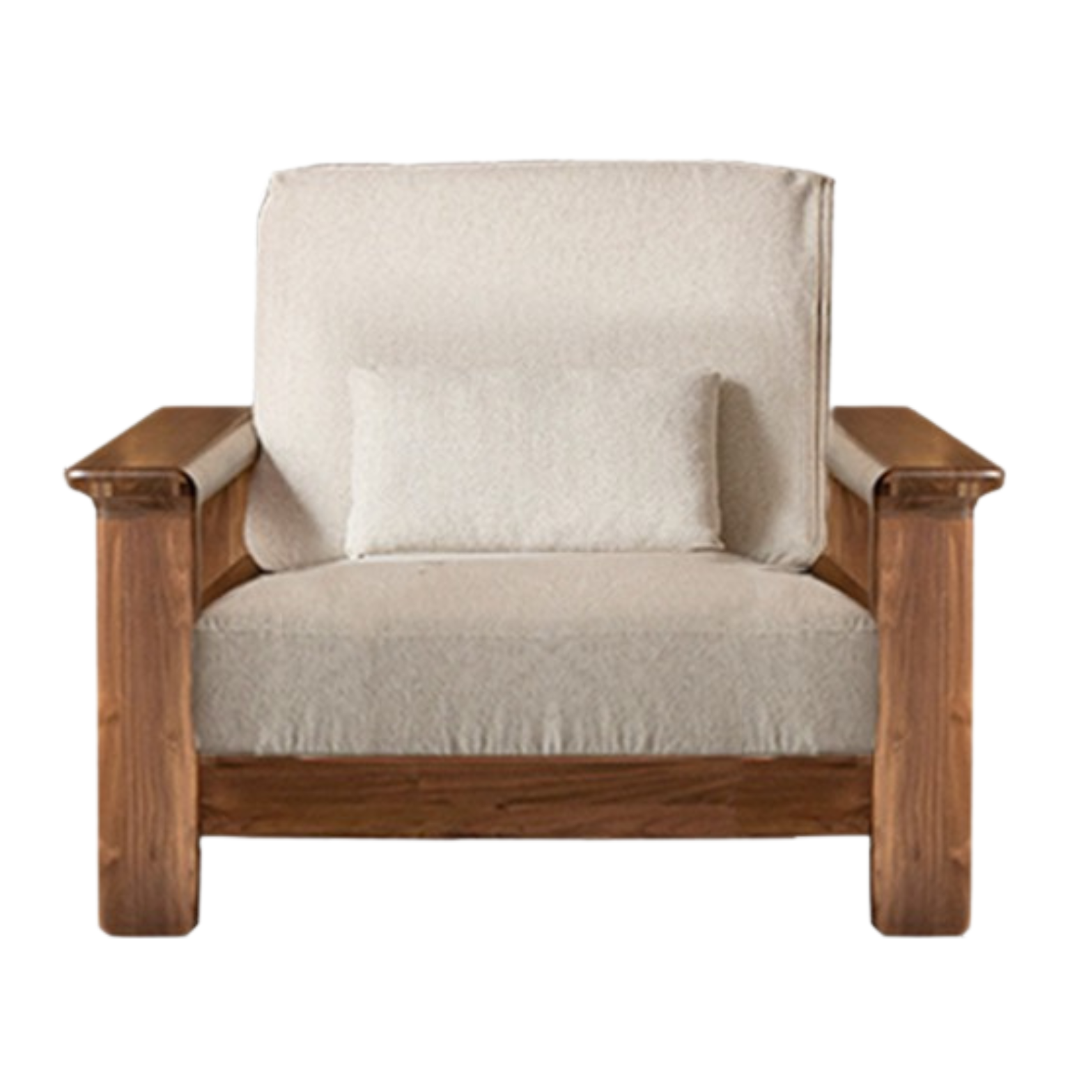 Black Walnut Solid Wood Modern Straight Sofa.