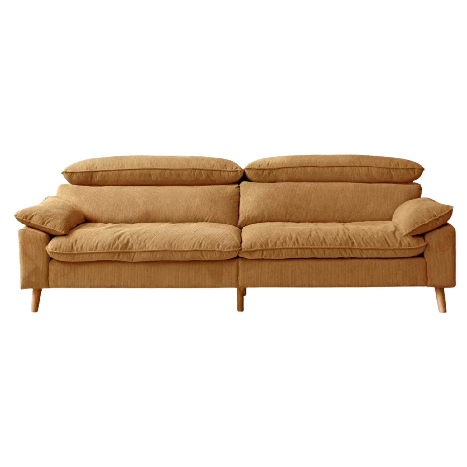 Fabric High Back Straight Sofa Modern.