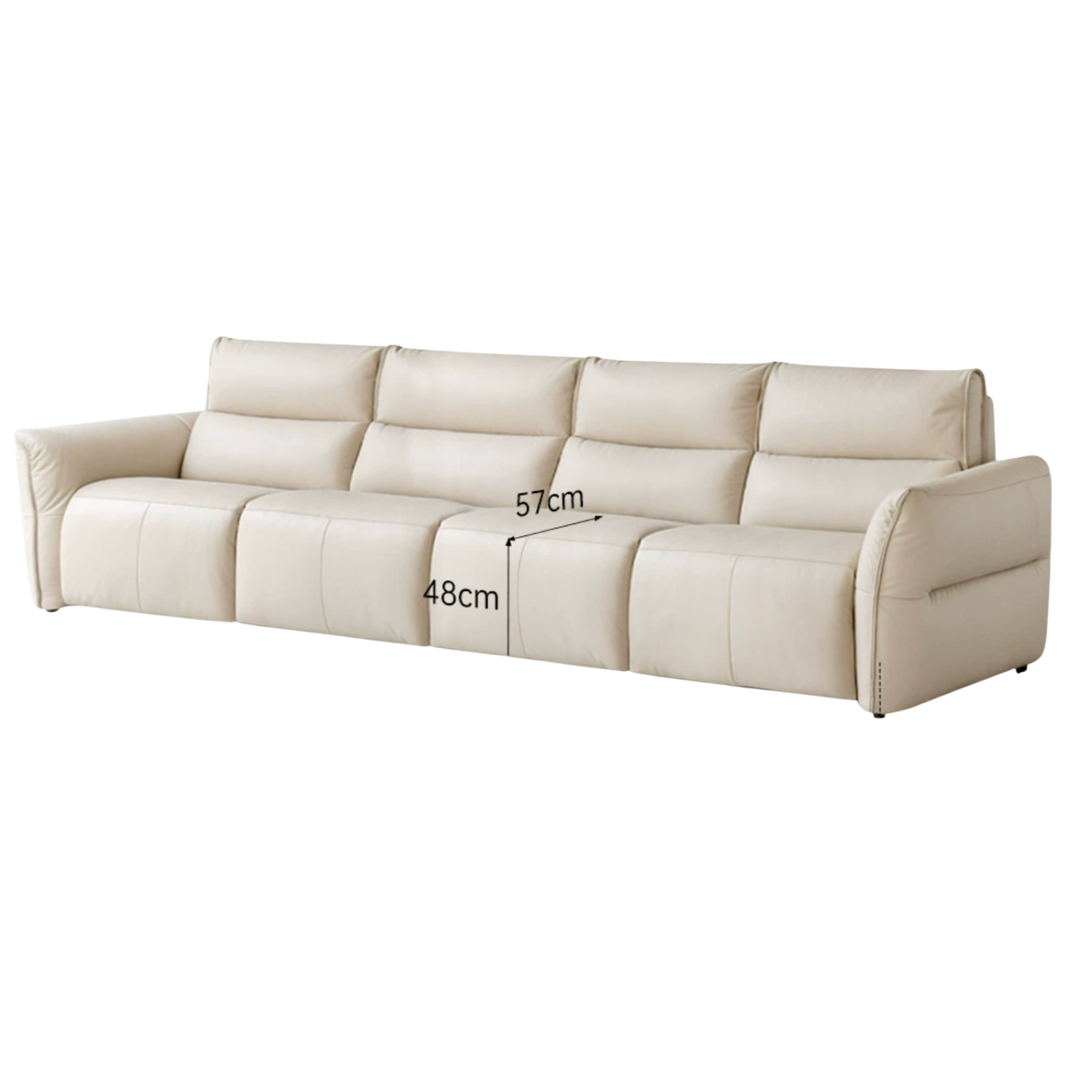 Genuine Leather Sofa Italian Light Luxury Tofu Block Sofa