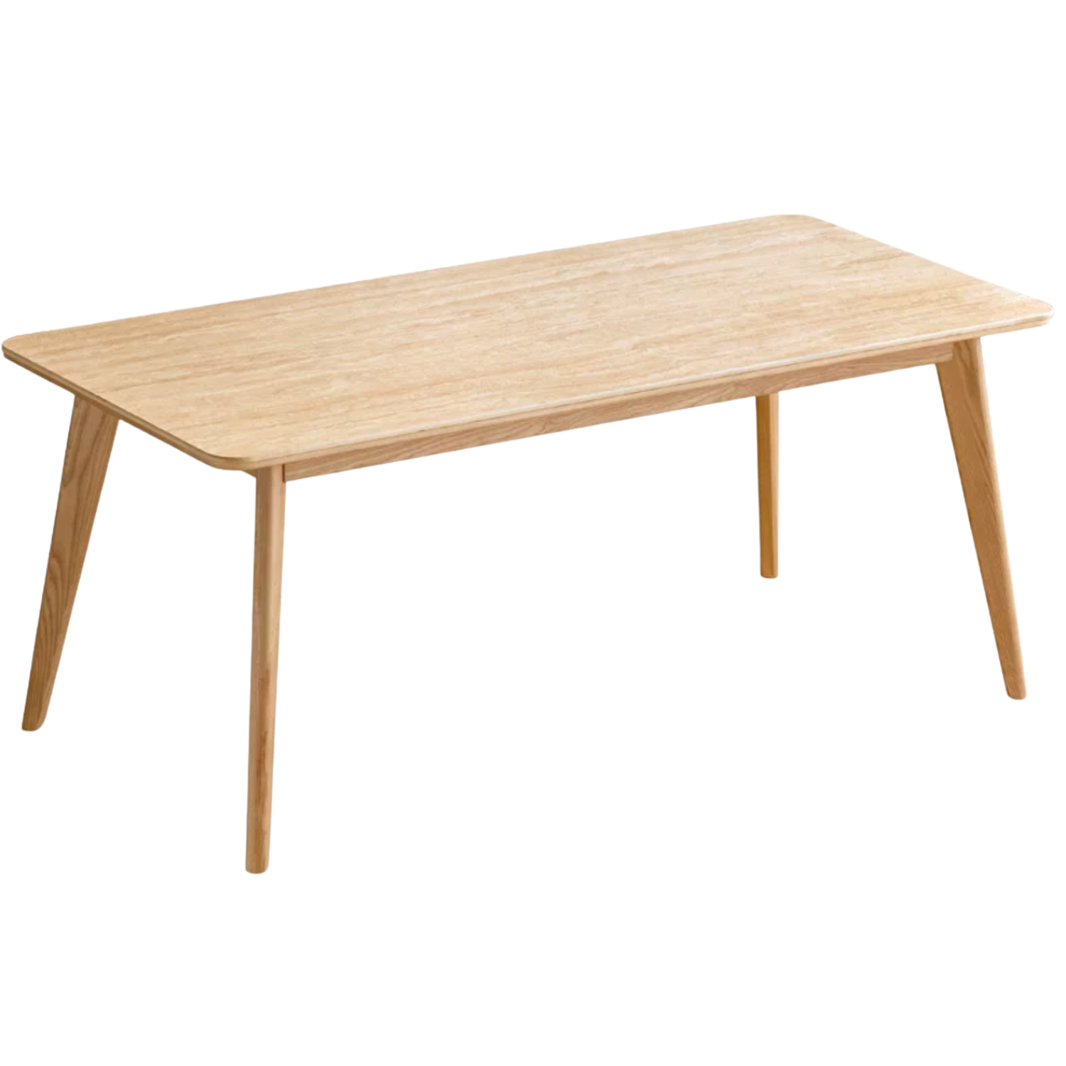 Ash Solid Wood Nordic Dining Table With Rock Slab Surface