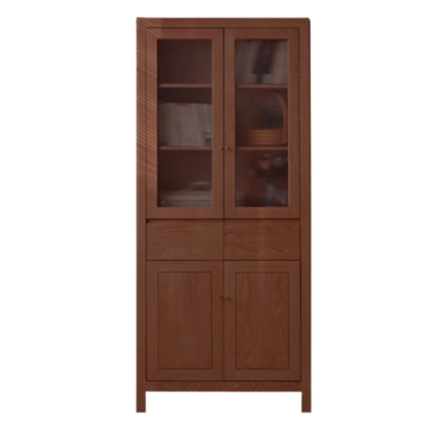 Oak, Solid Rubberwood Modern Minimalist Combination Bookcase