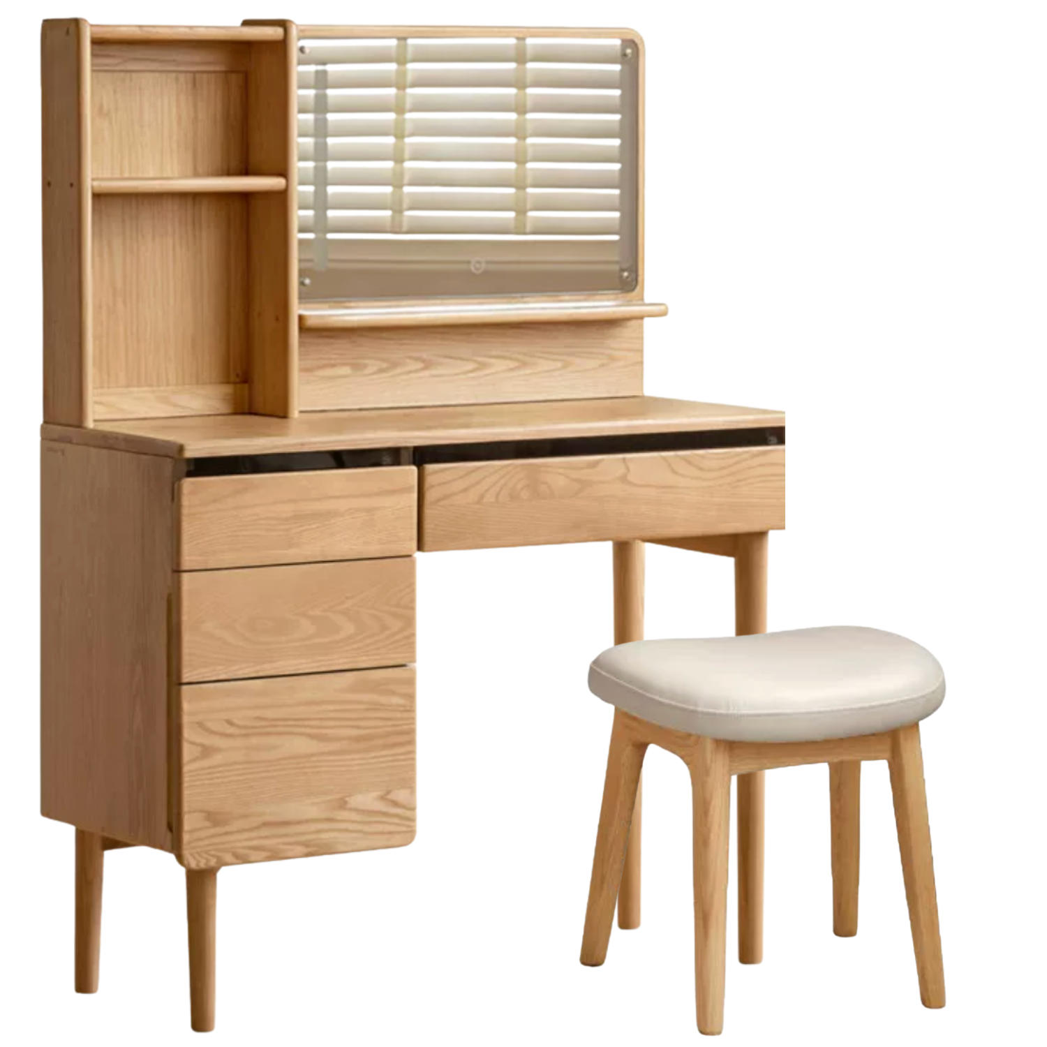 Ash, Oak Solid Wood Multifunctional Modern Vanity Table