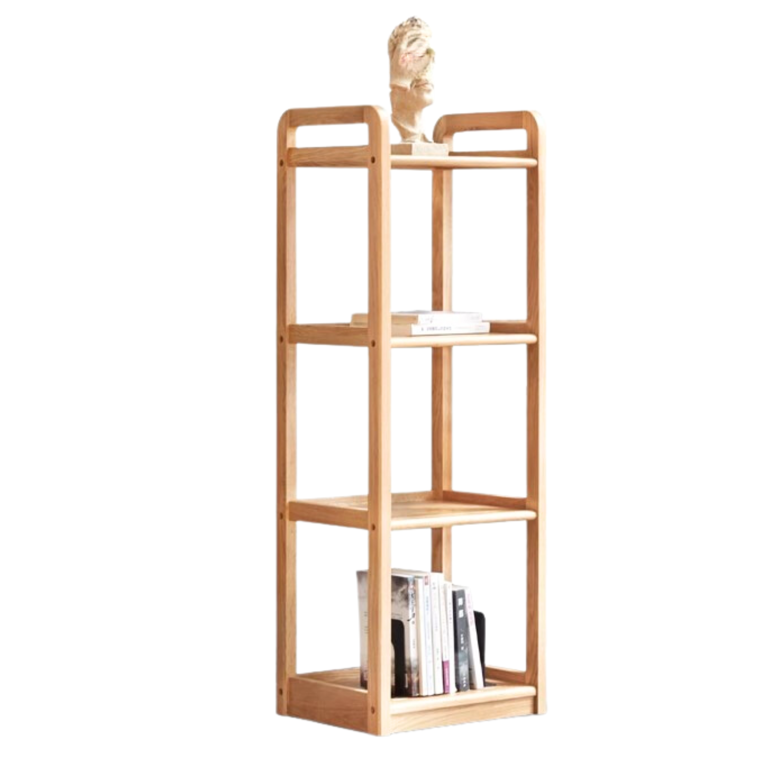 Oak Solid Wood Floor-Standing Bookshelf, Flower Rack