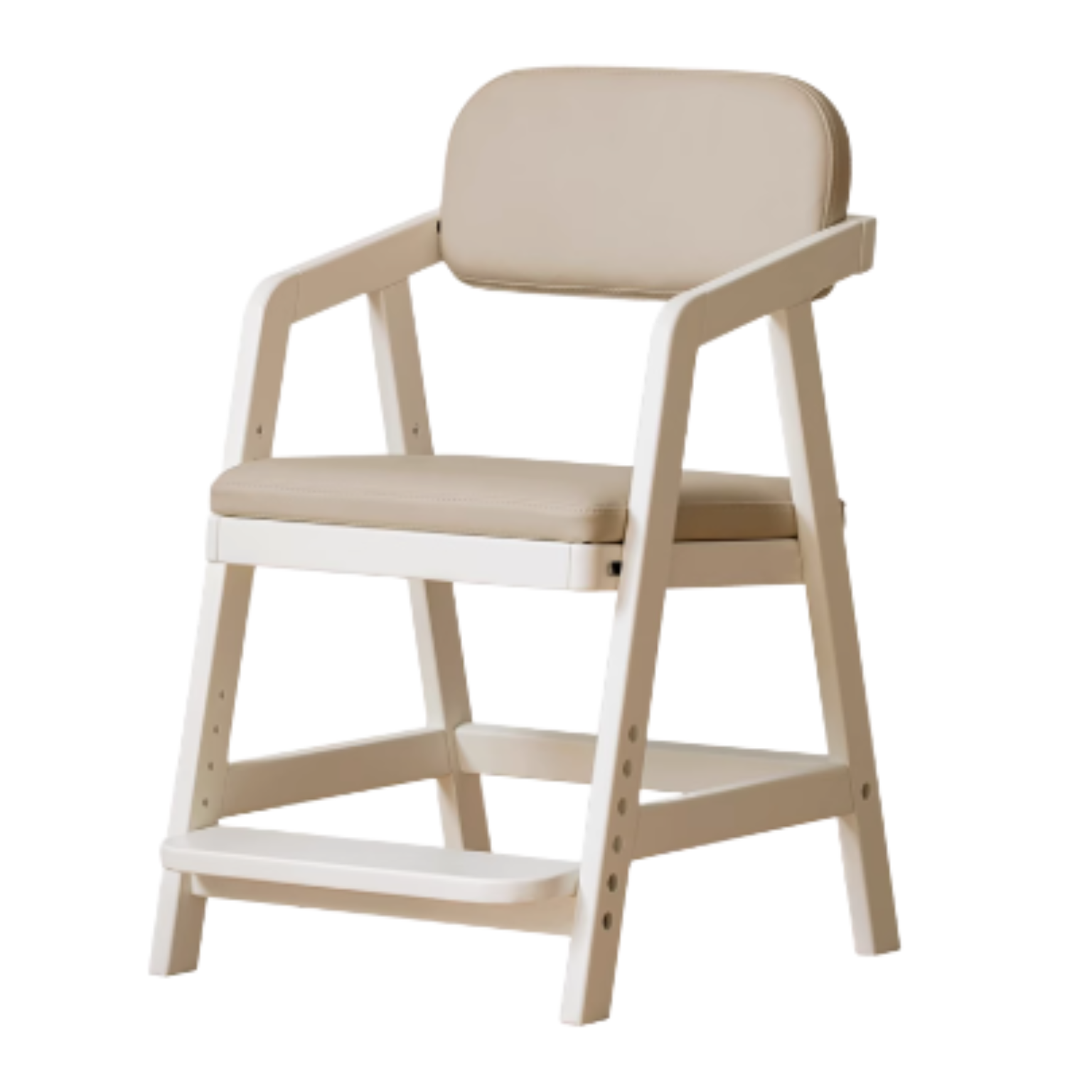 Oak Solid Wood Adjustable Height Kids Soft Chair.