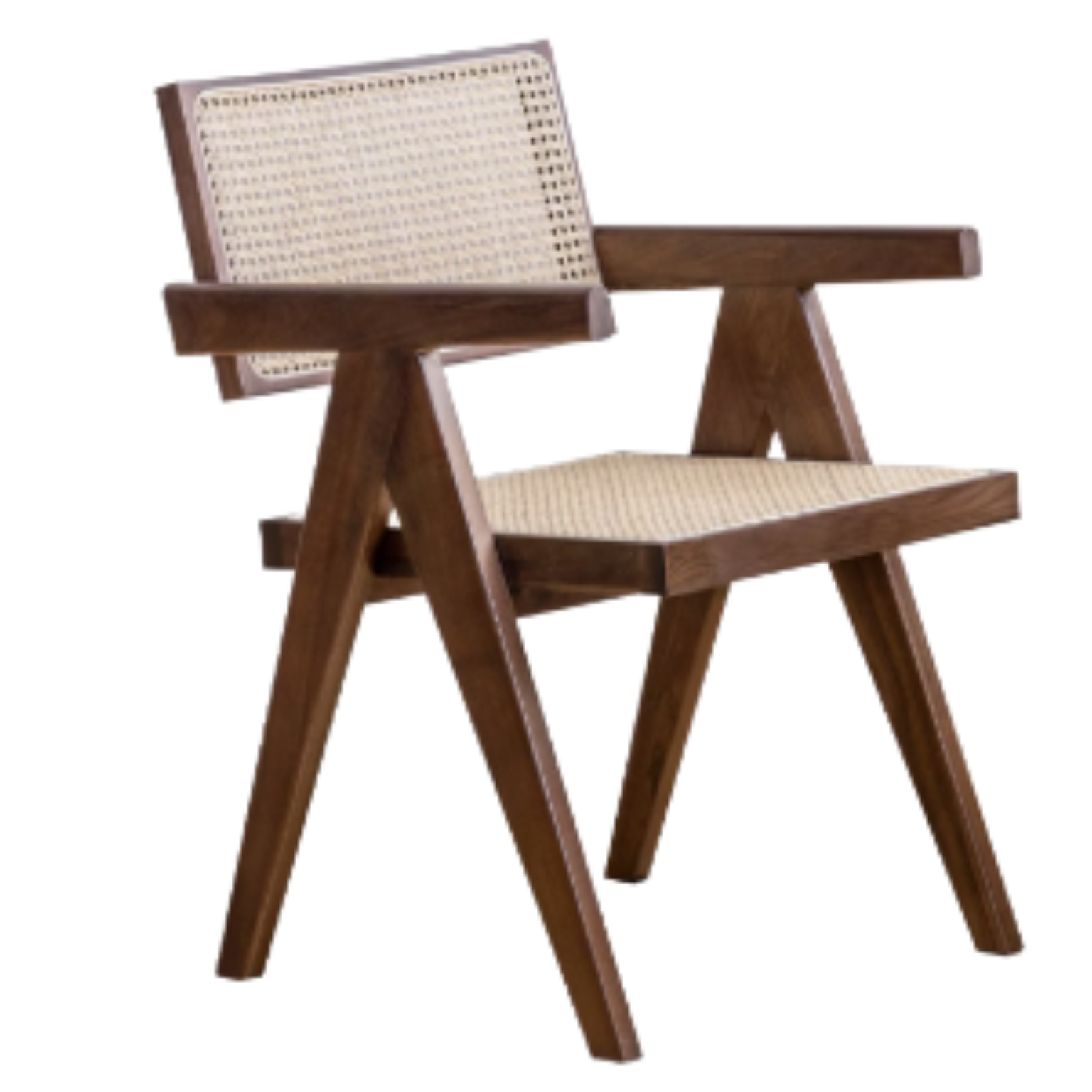 Ash, Oak, Cherry, Black Walnut, Beech Solid Wood Retro Rattan Chair