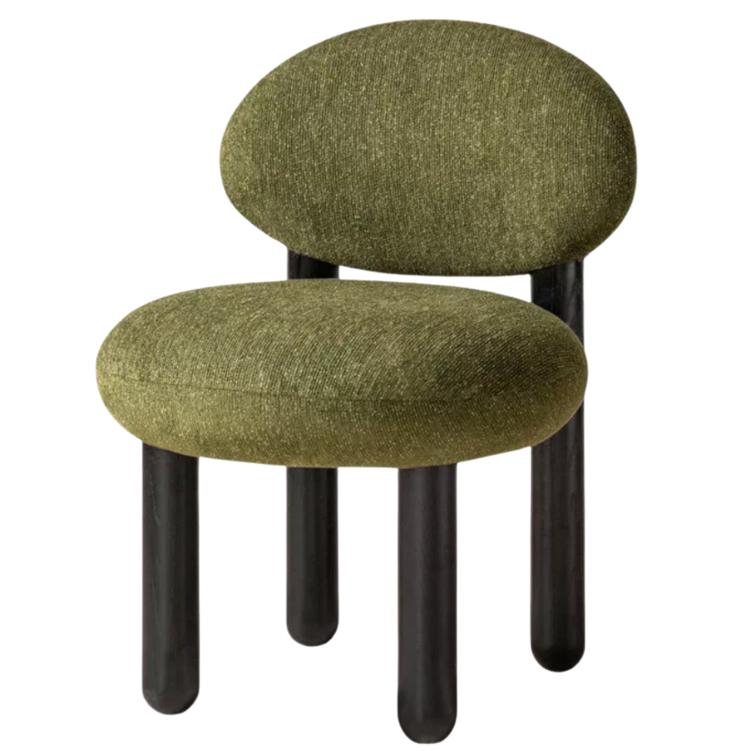Ash Solid Wood Pebble Chenille Accent Chair with Cylindrical Legs