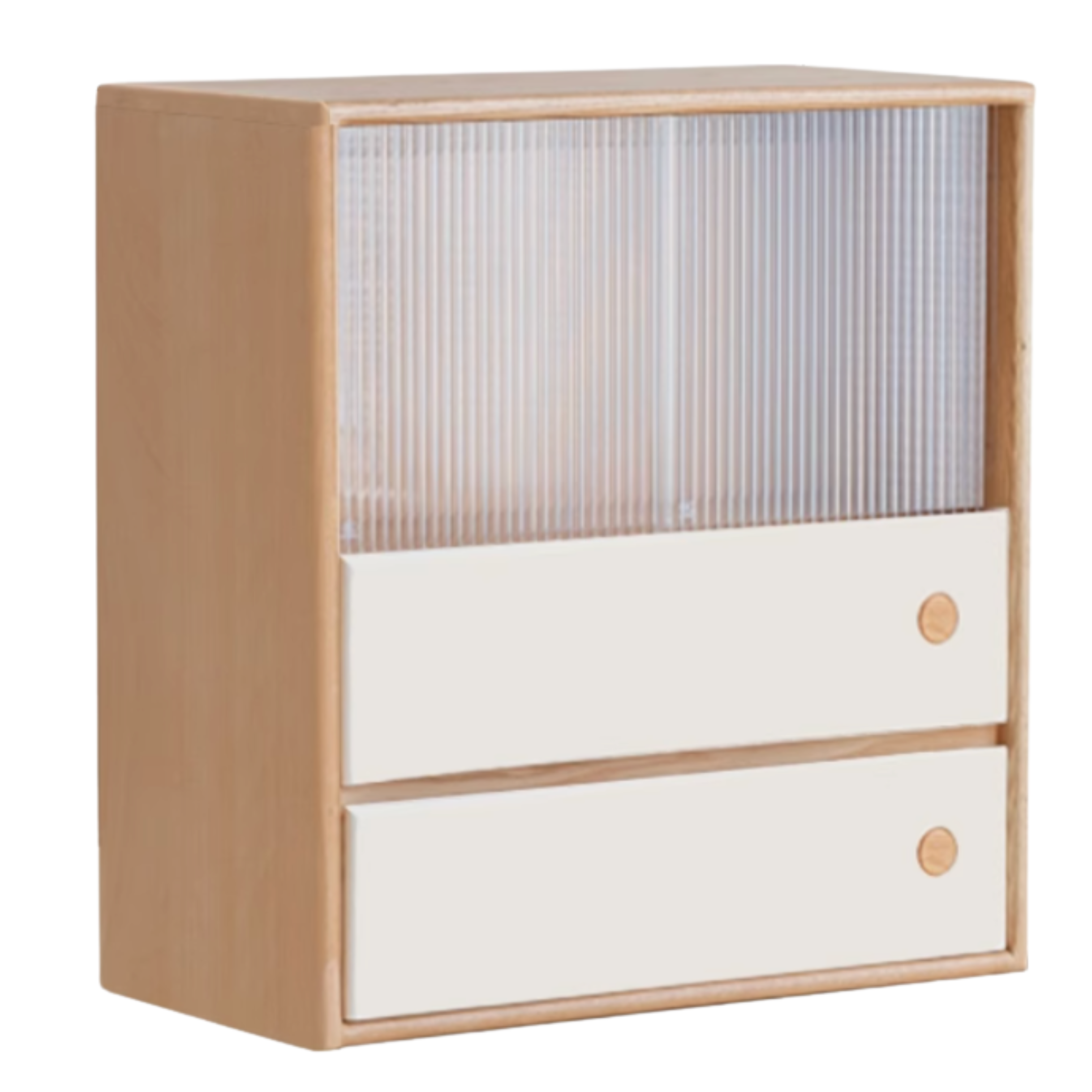 Oak, Beech Solid Wood Cream Style Module Combination Bookcase