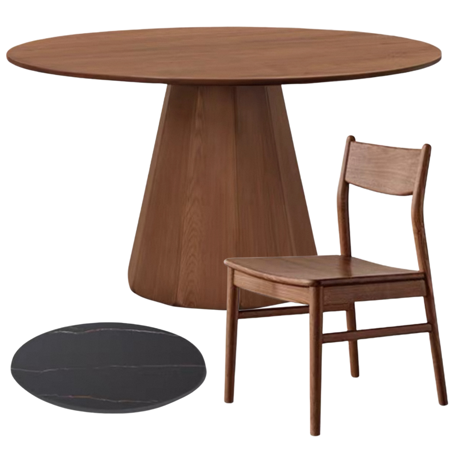Black Walnut, Sandalwood, Ash Solid Wood Modern Large Dining Table