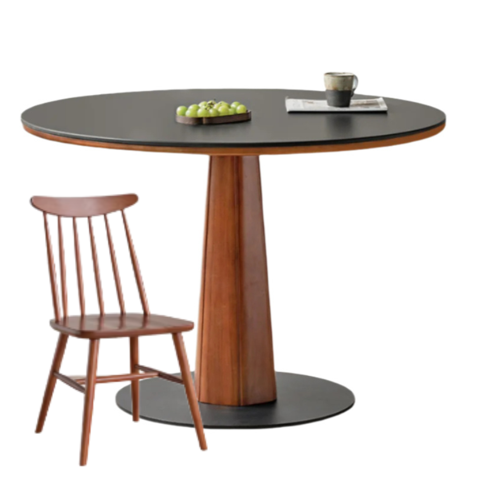 Poplar Solid Wood Medieval Style Rock Dining Table