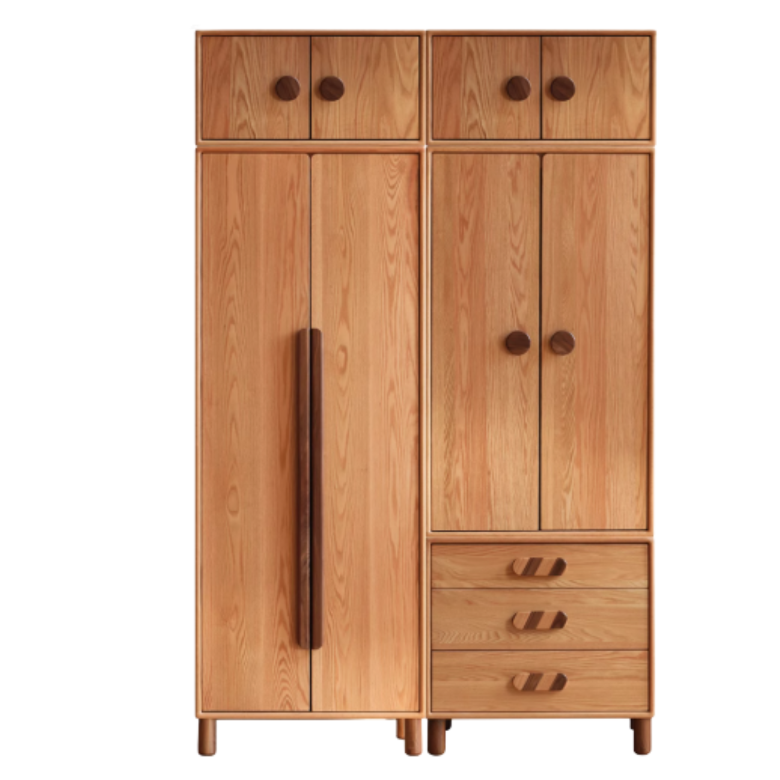 Oak Solid Wood Wardrobe Bookcase Free Combination