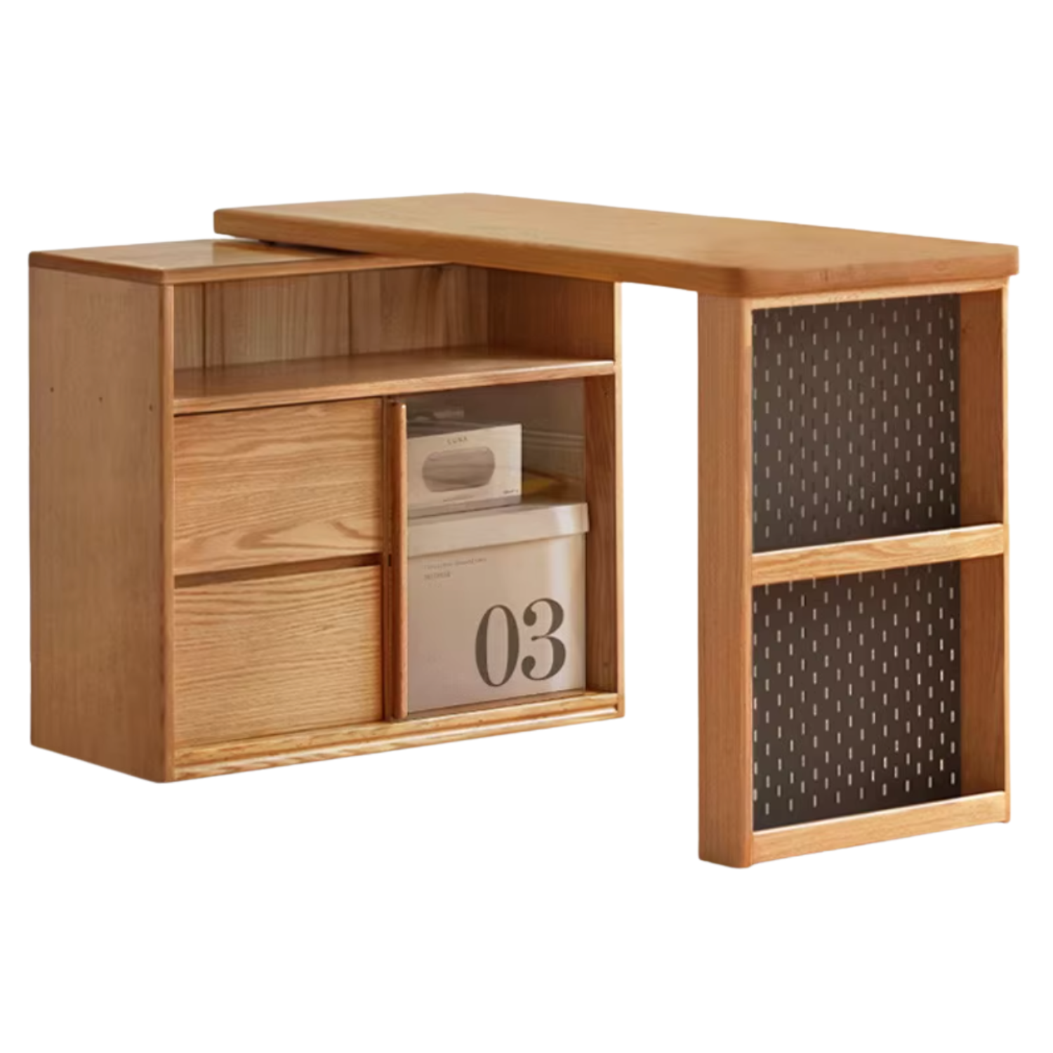 Oak Solid Wood Simple Corner Desk