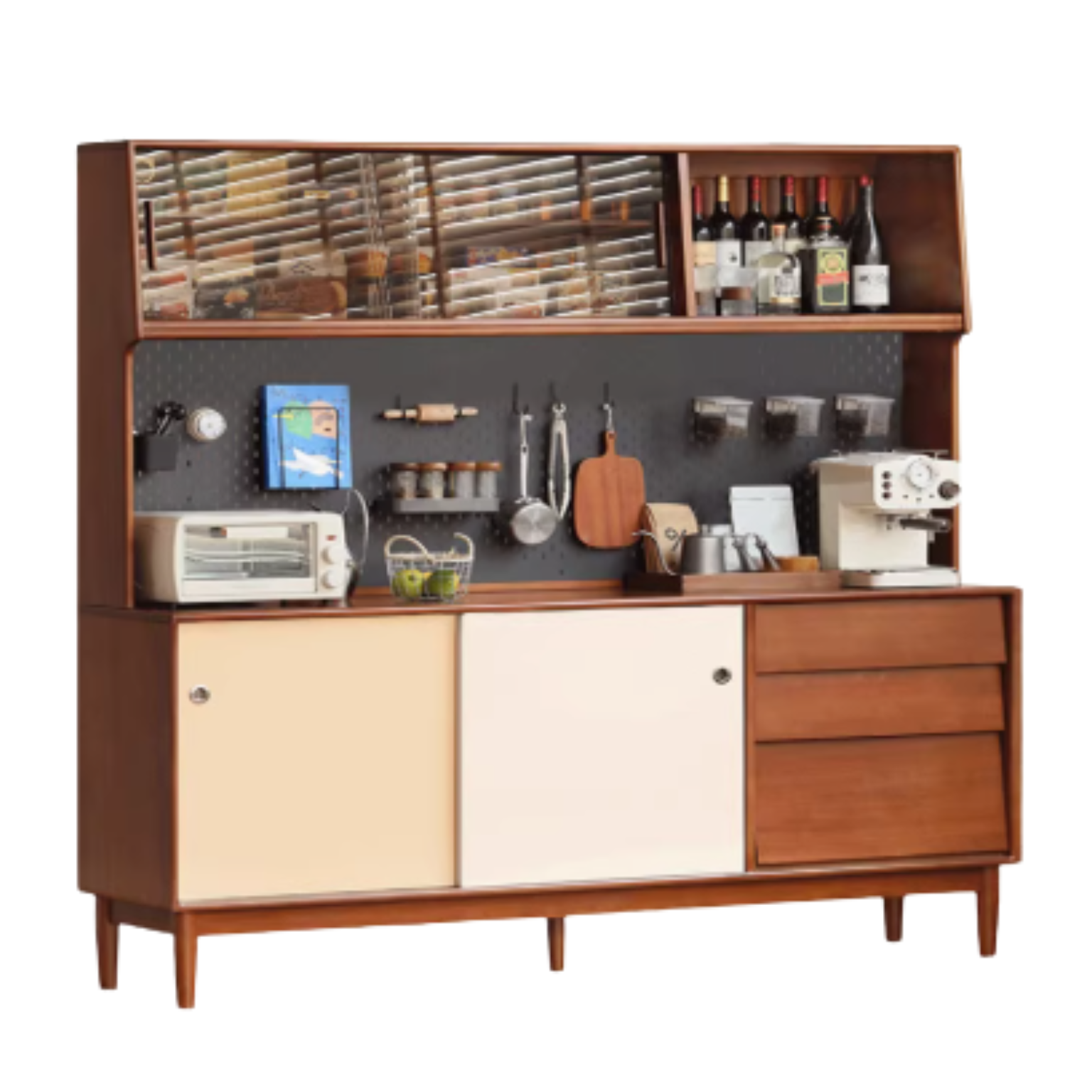 Poplar Solid Wood Retro Sideboard.