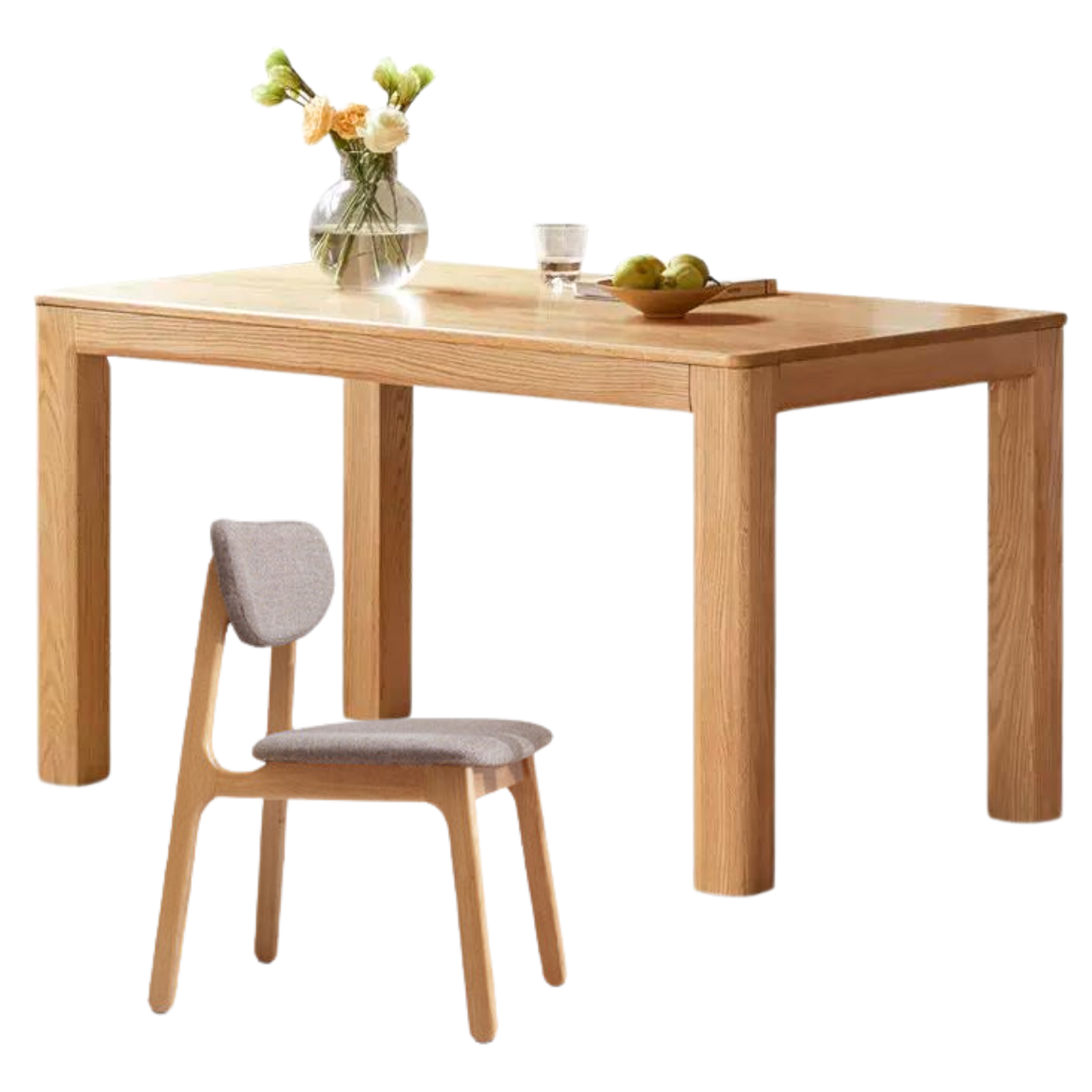 Oak, Red Oak Solid Wood Rectangular Dining Table