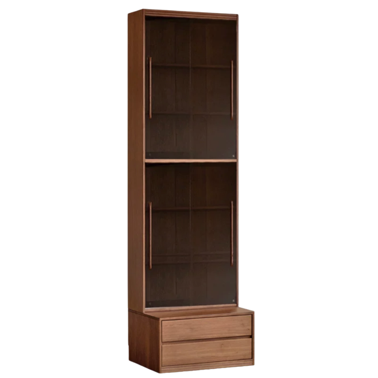 Black Walnut Solid Wood Light Luxury Combined Bookshelf
