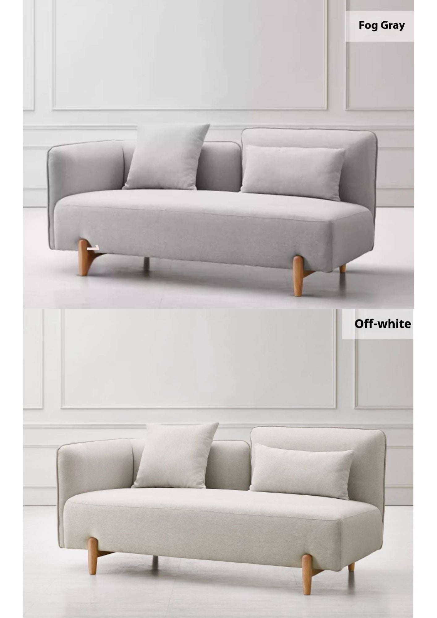 Beech Solid Wood Fabric Modern Casual Sofa