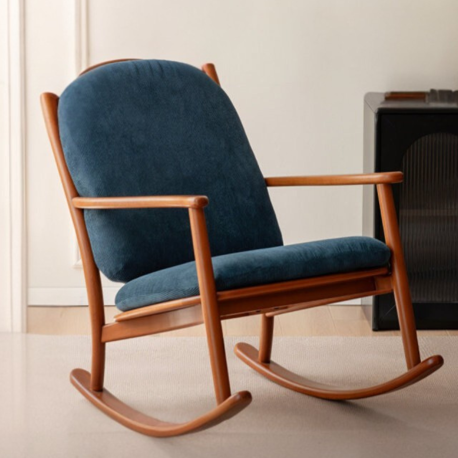 Beech Solid Wood Mid Century Rocking Chair