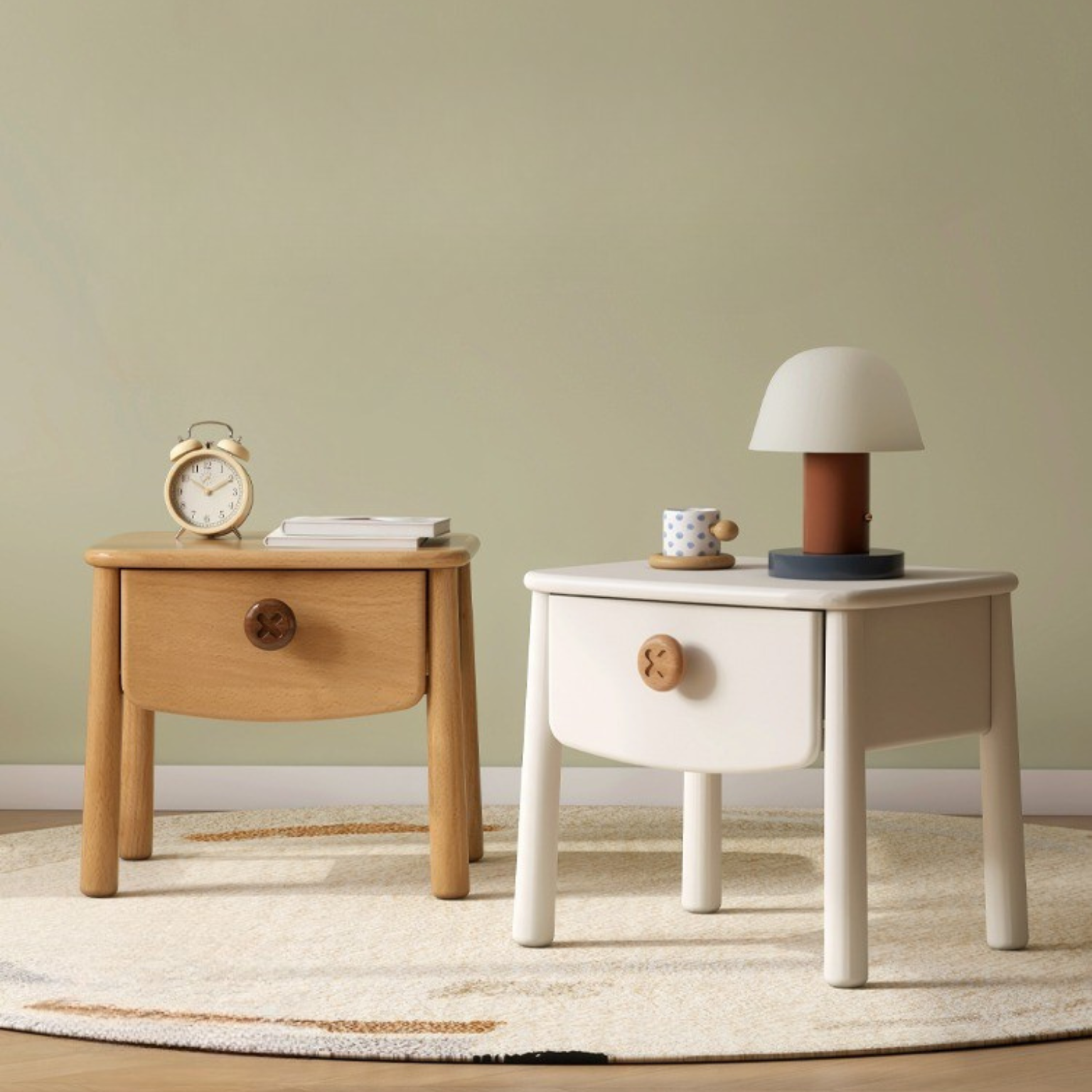 solid wood children's bedside table modern simple small bedside