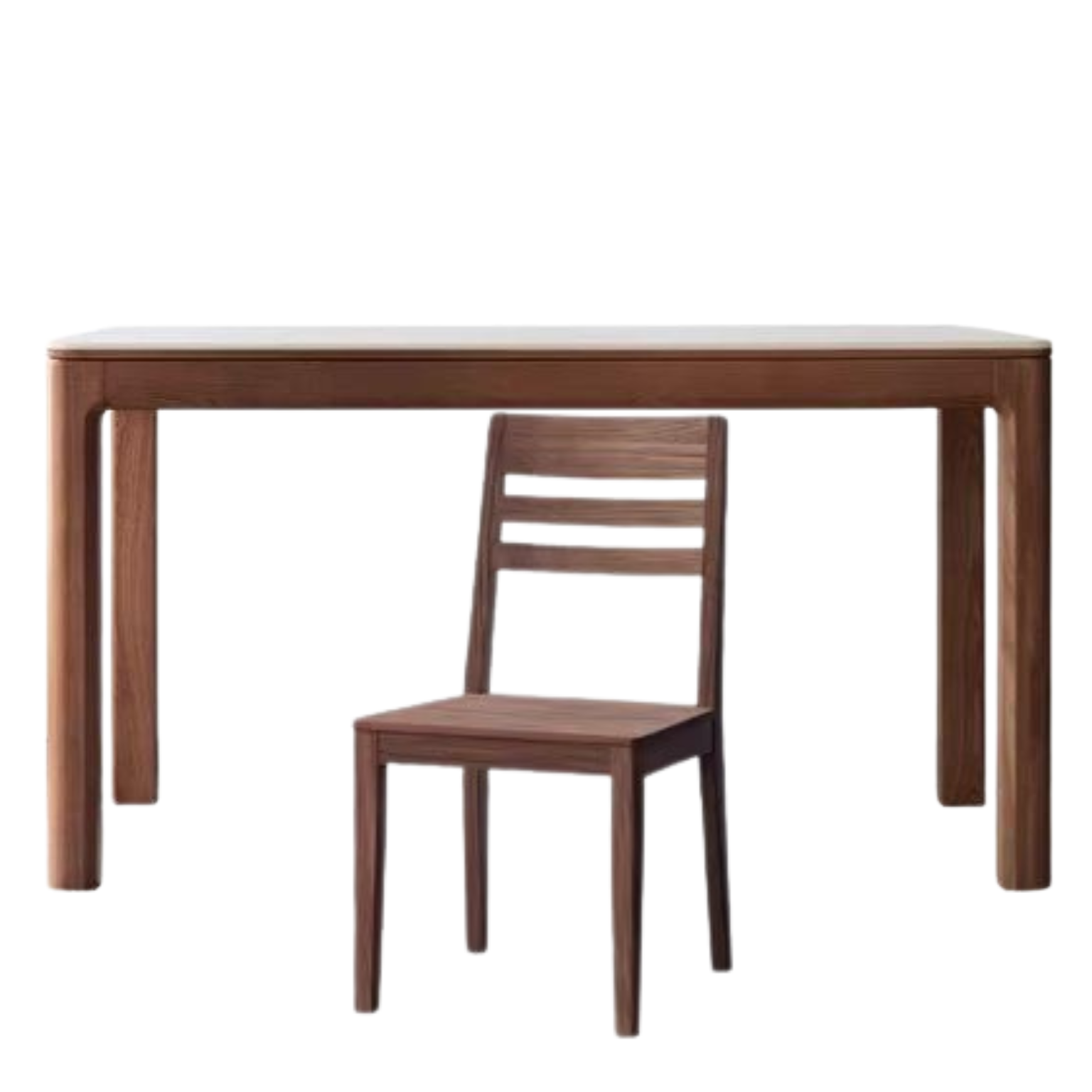 Ash Solid Wood Rock Plate Brown Dining Table