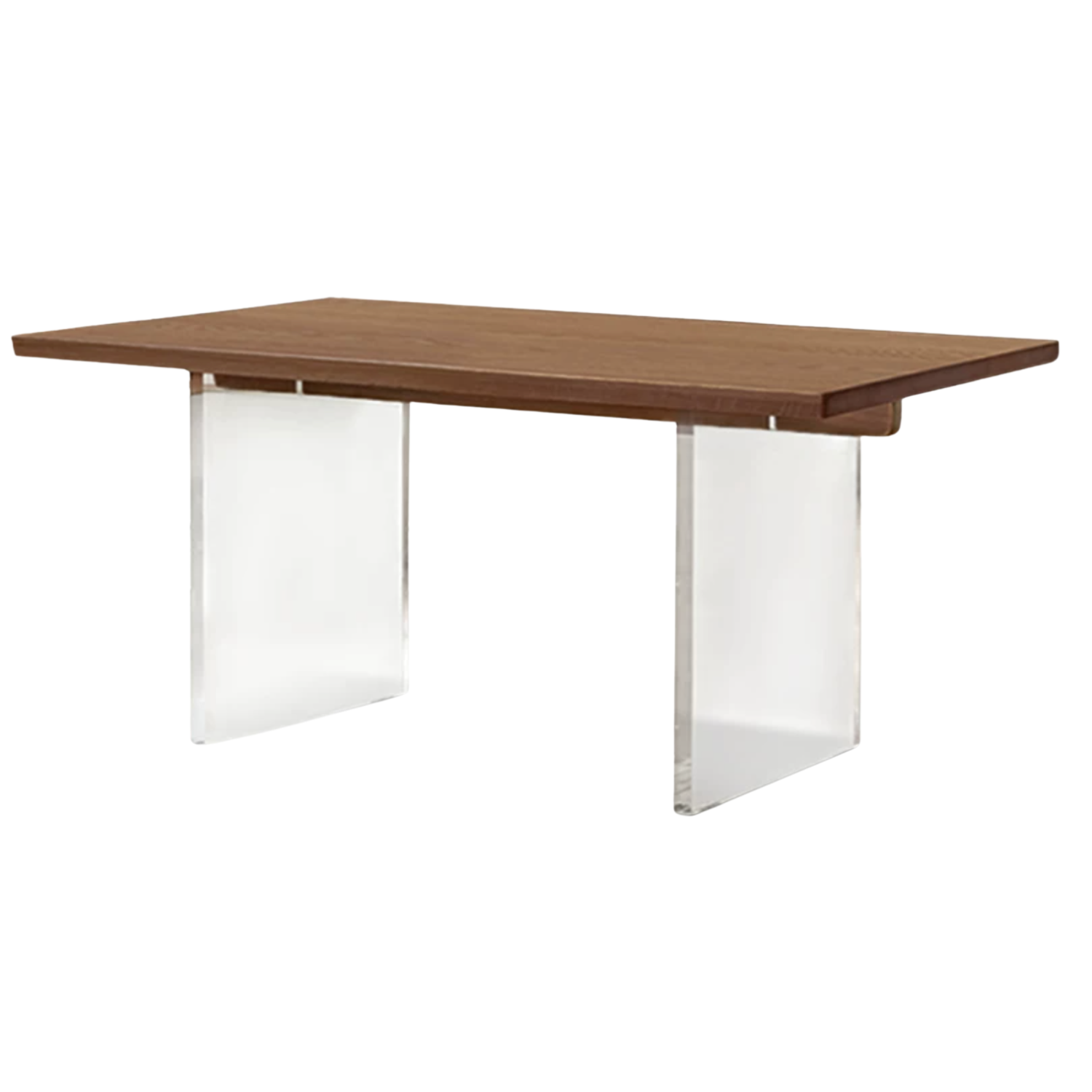 Oak, Cherry Solid Wood Acrylic Suspended Dining Table