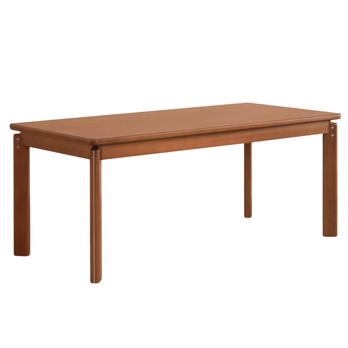 Poplar, Birch Solid Wood Mid-Century Dining Table with Metal Corner Braces, Optional 4 Chairs