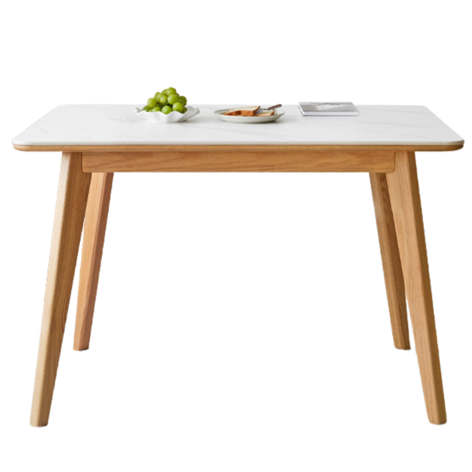 Ash, Oak Solid Wood Modern Rock Plate Dining Table