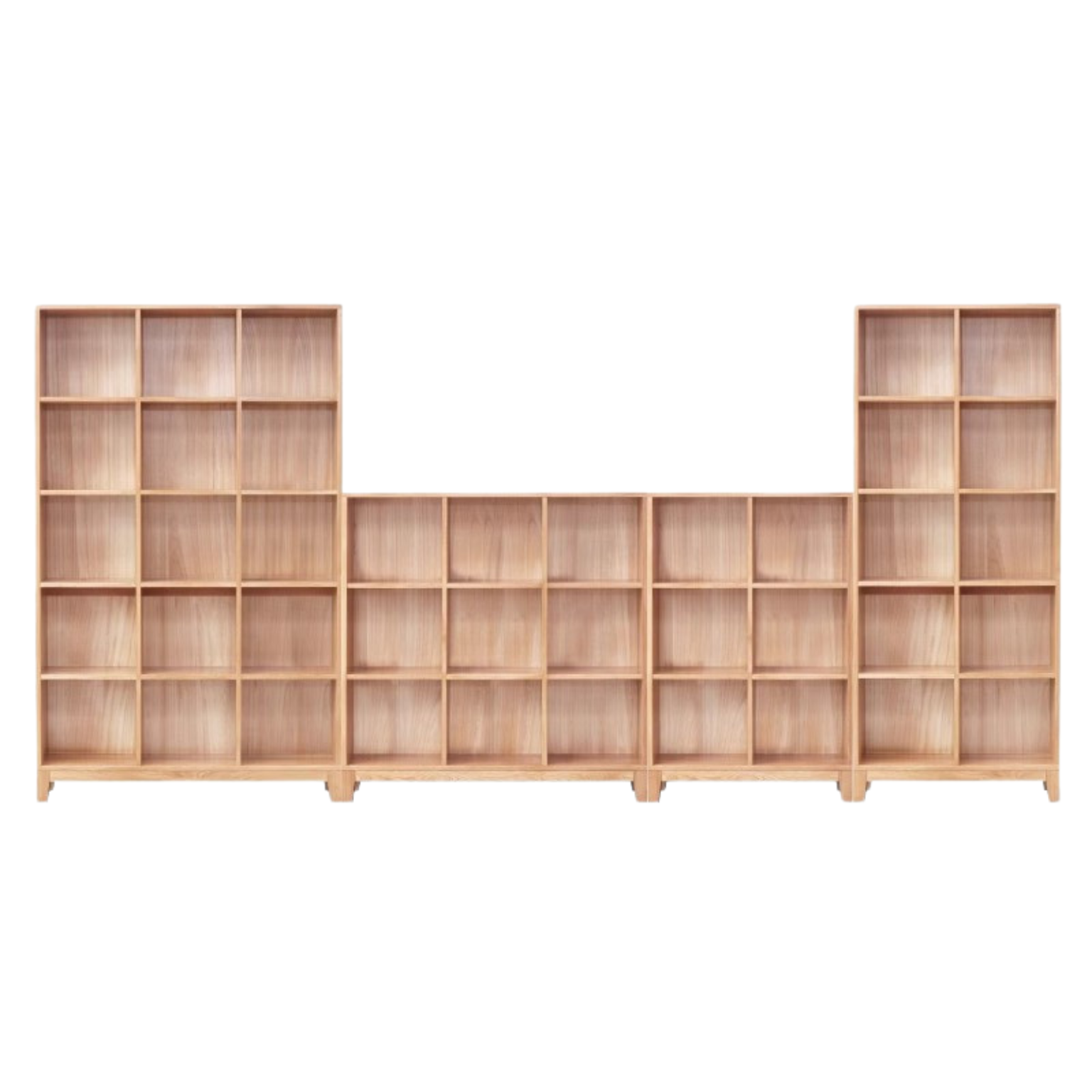 Oak Solid Wood Floor To Ceiling Bookshelve