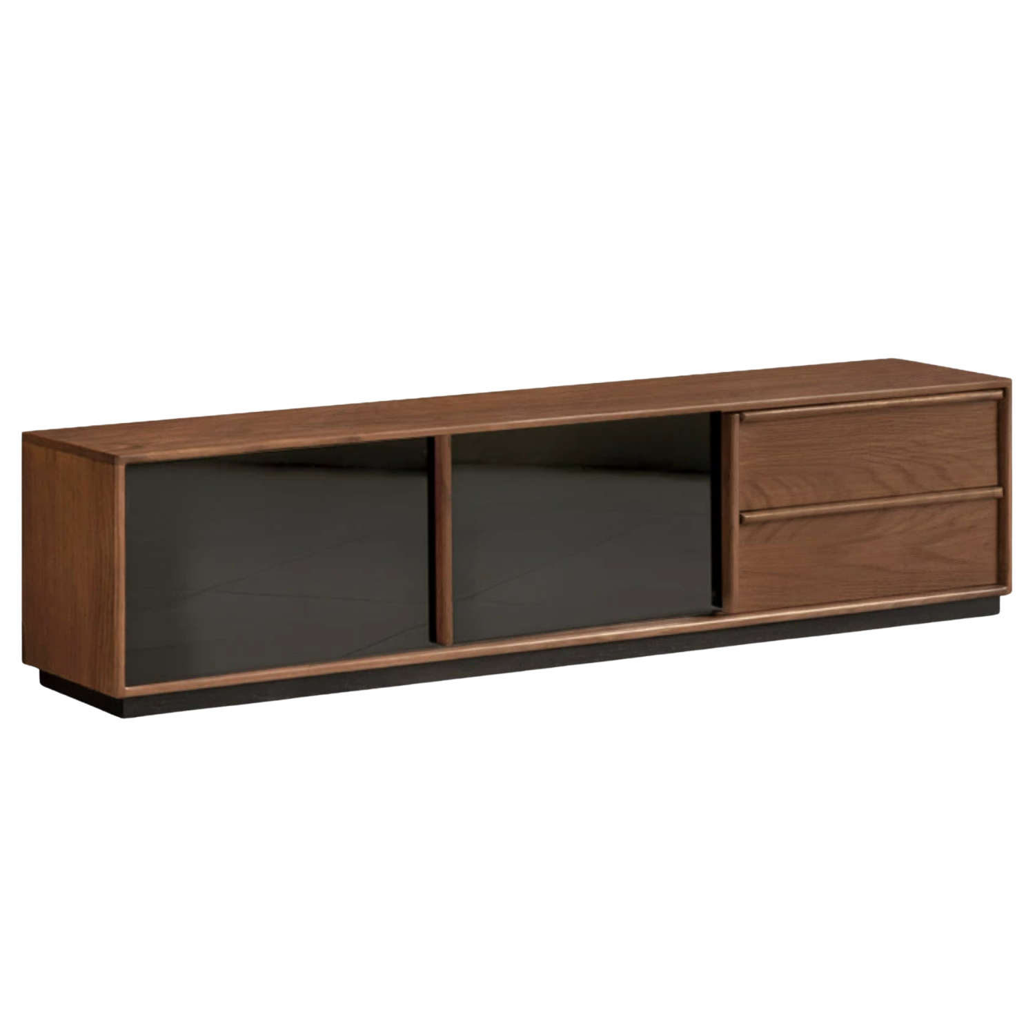 Black Walnut, Oak Solid Wood Italian Light Luxury Floor TV Cabinet.