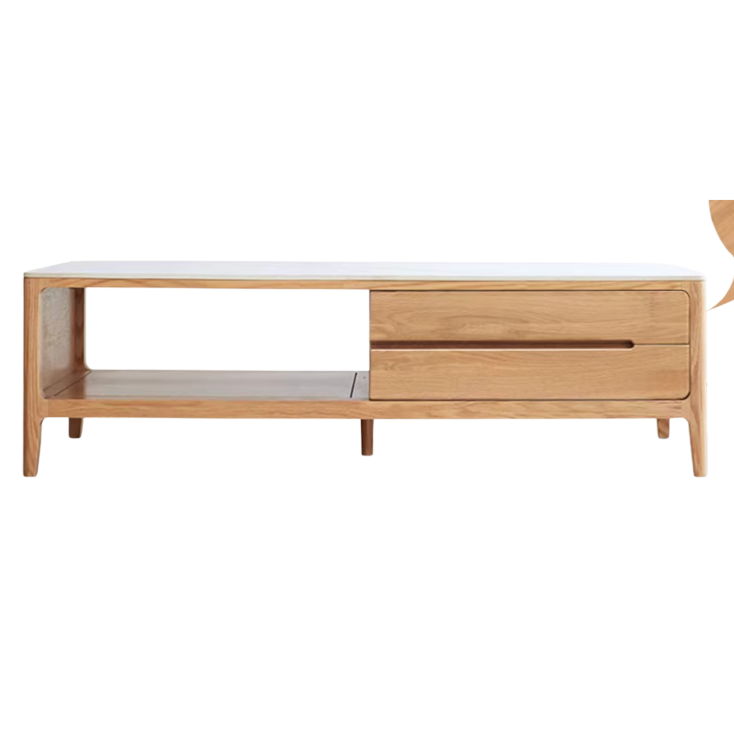 Oak, Solid Rubberwood Coffee Table Rock Slabs