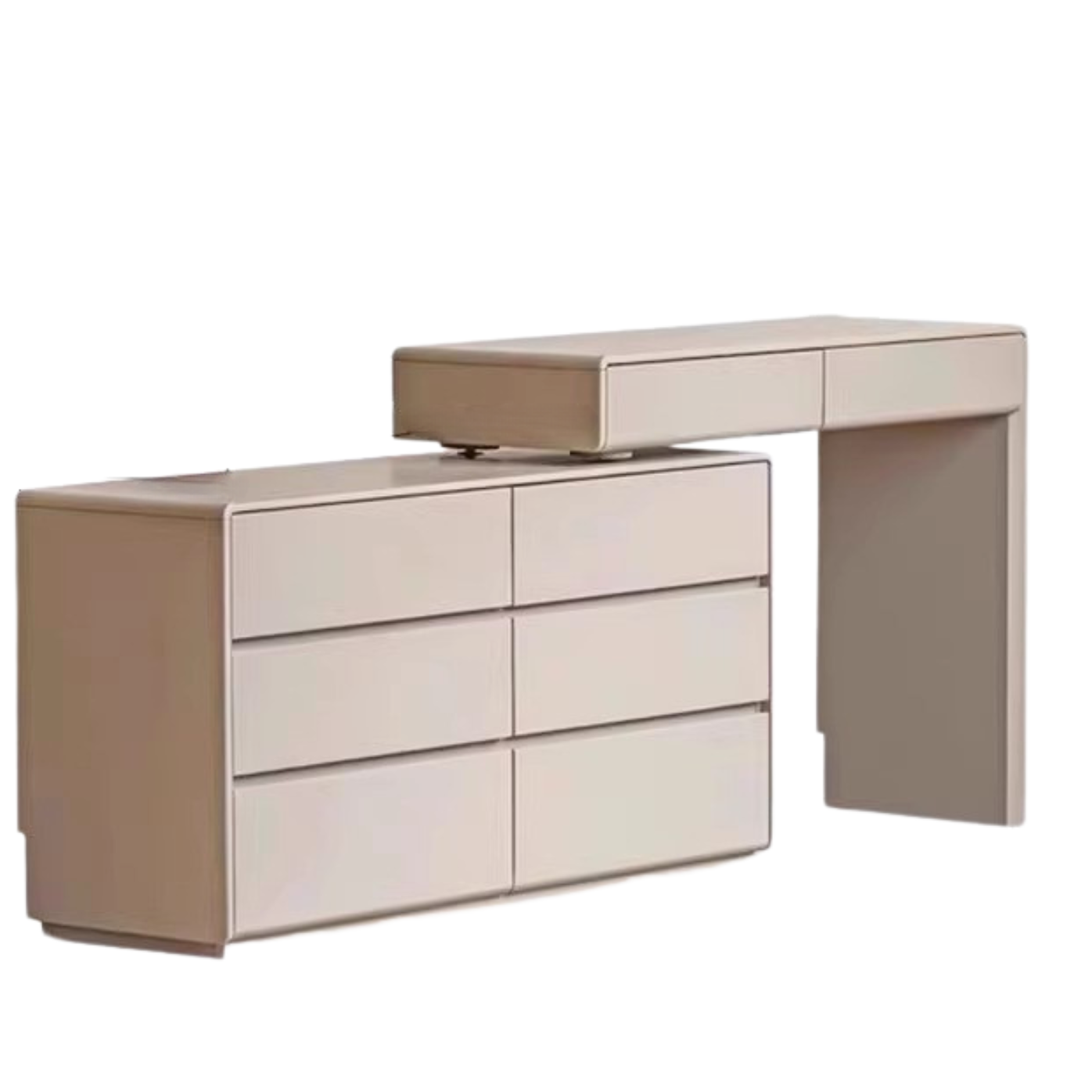Poplar Solid Wood Retractable Dressing Table Light Luxurious Drawer