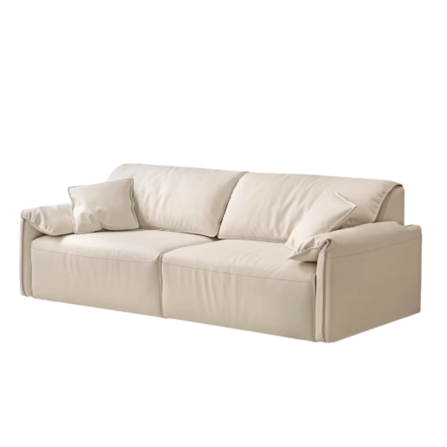 Electric Foldable Dual-purpose Cream Style White Elephant Ear Retractable Sofa Bed.