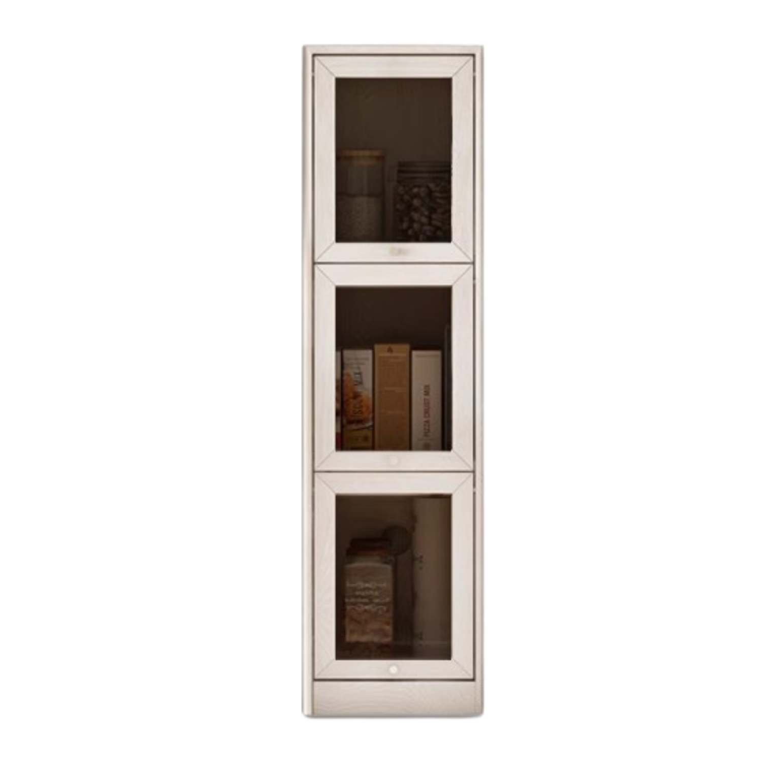 Oak Solid Wood Bookcase Corner Glass Flip Door