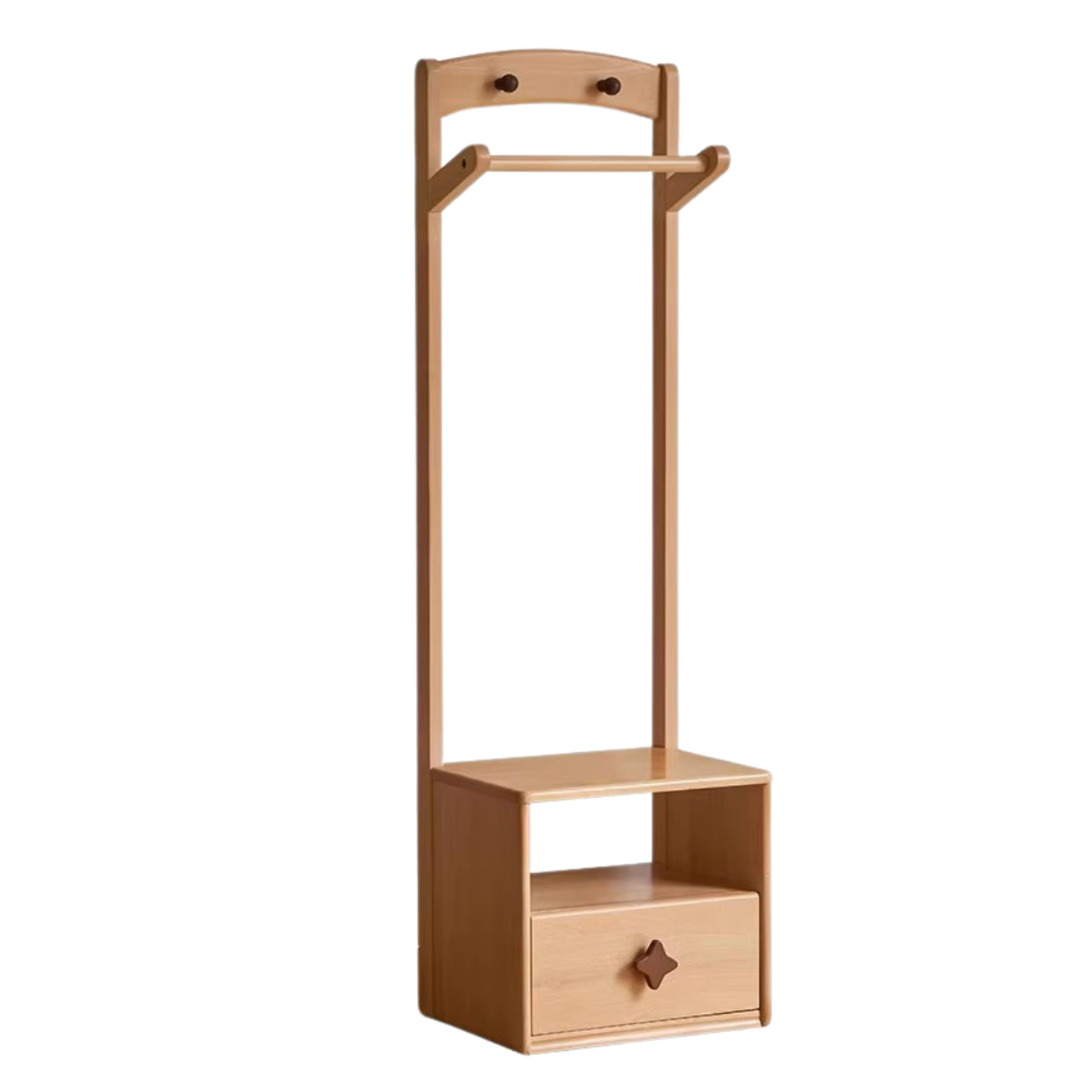 Beech Solid Wood Children's Clothes Rack, Nightstand
