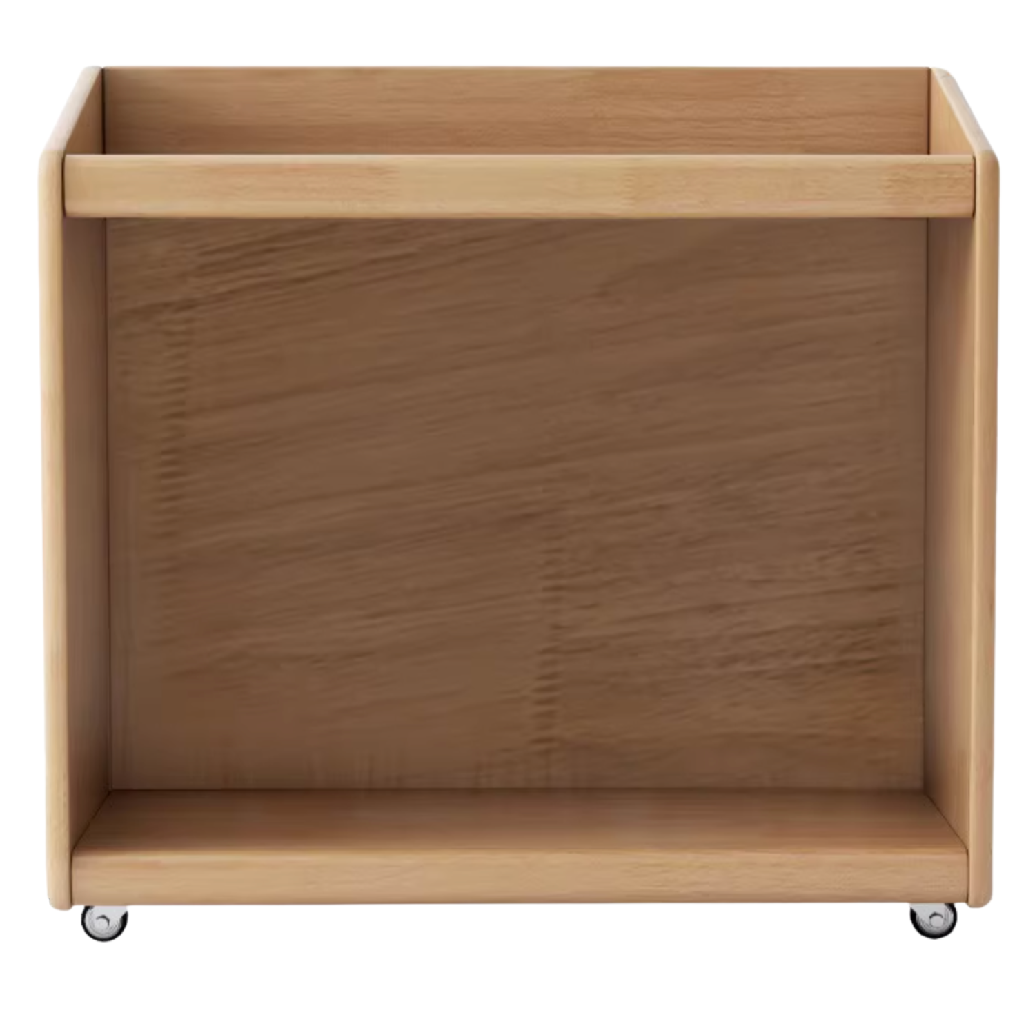 Oak, Solid Rubber Wood Under-Table Bookshelf Movable