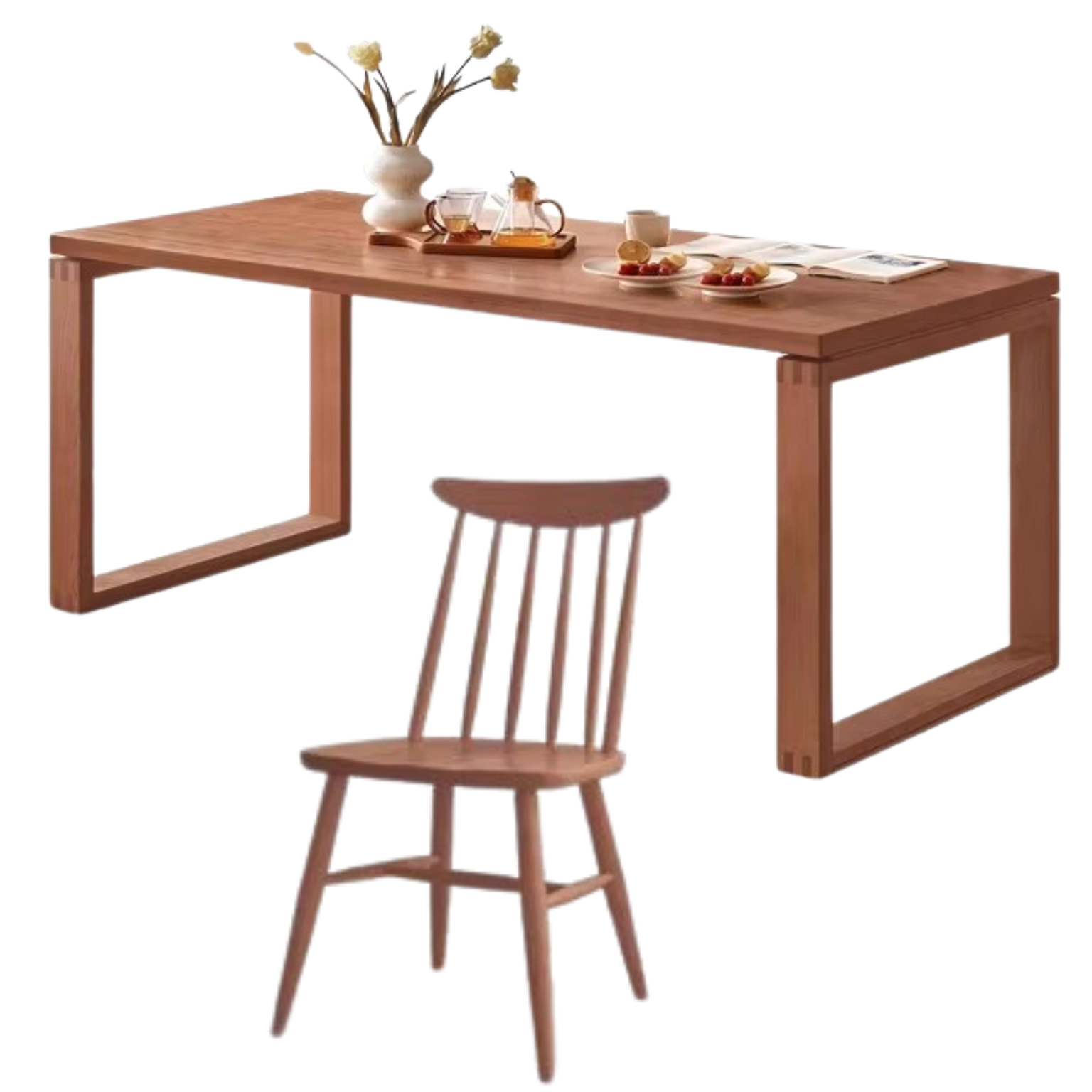 Beech, Oak Solid Wood Large Dining Table
