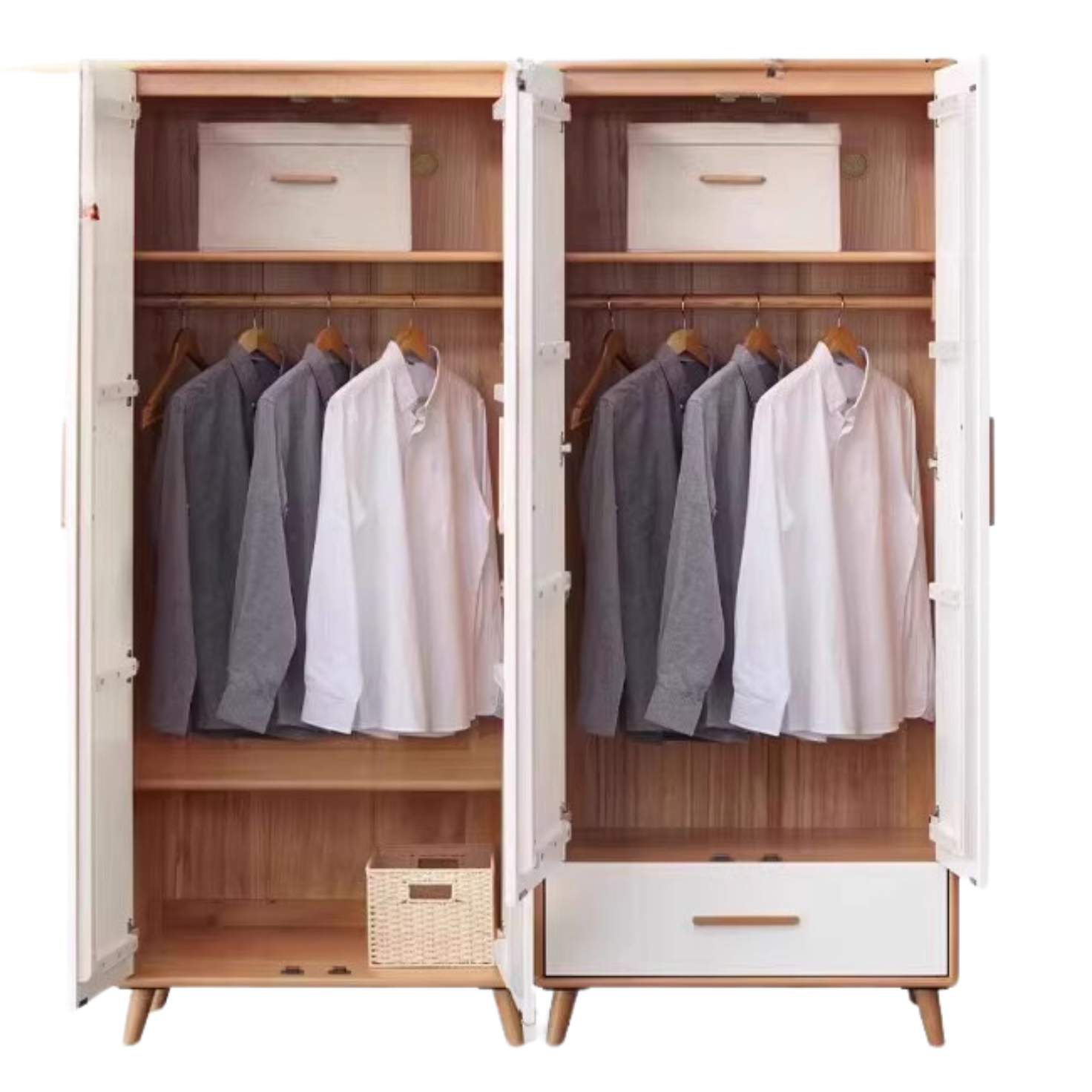 Beech Solid Wood Wardrobe Combination.