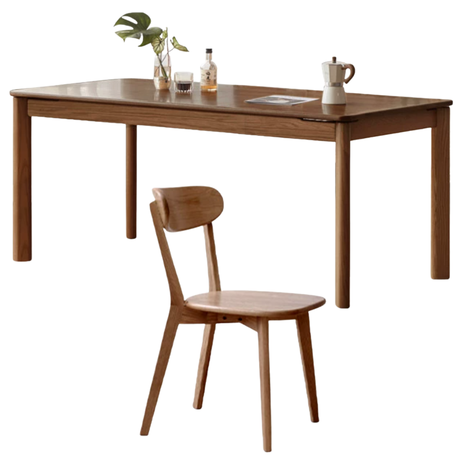 Black Walnut, Sandalwood, Ash Solid Wood Modern Rectangular Table