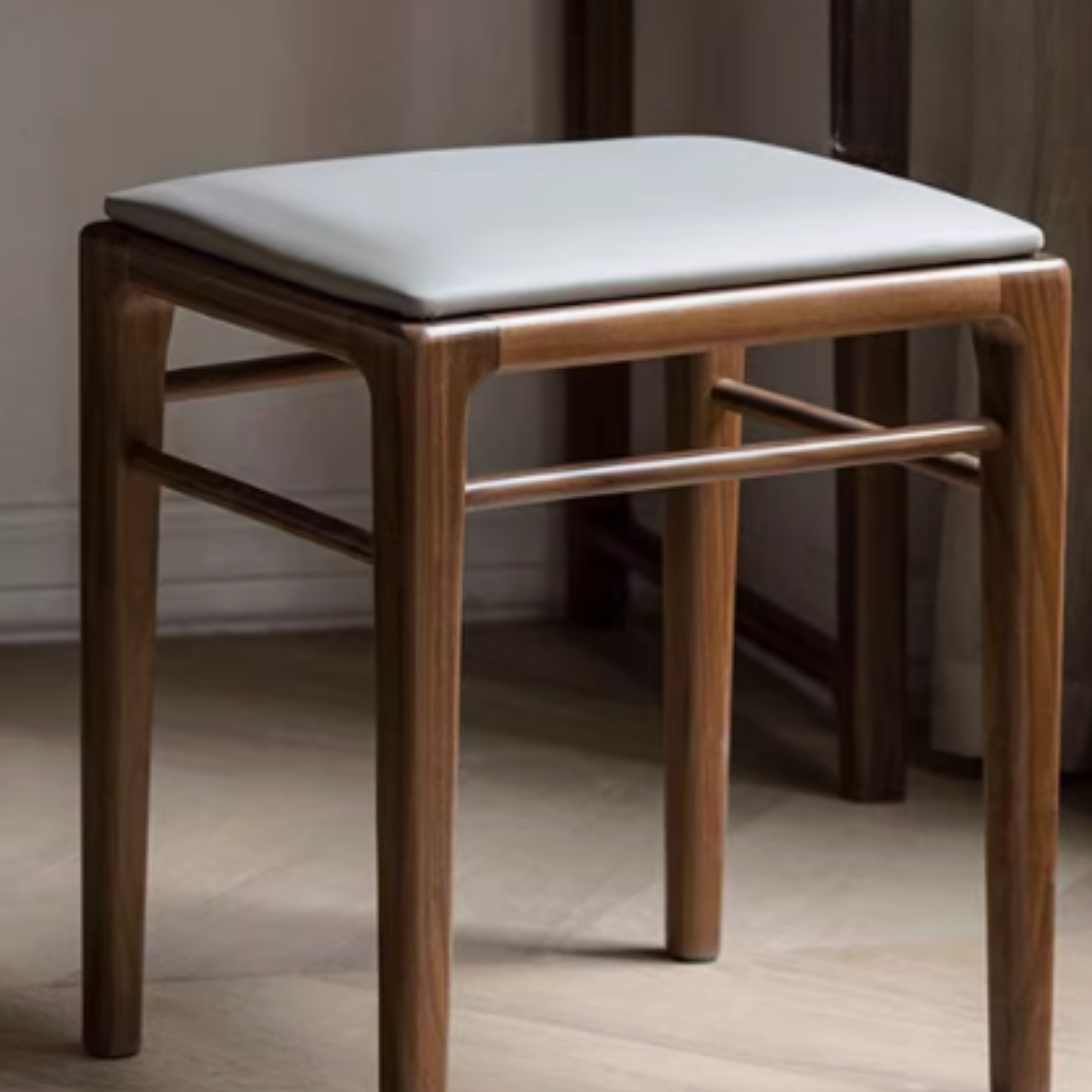 Black Walnut Solid Wood Makeup Stool