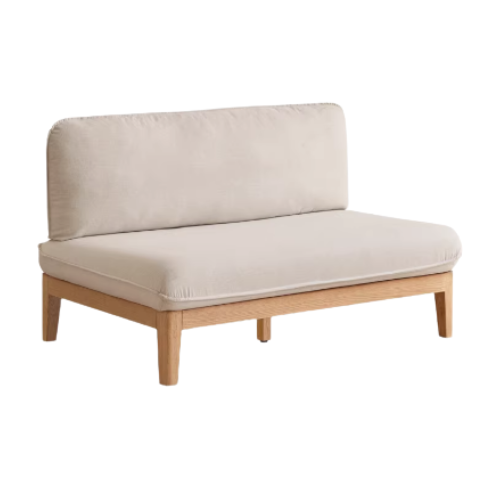 Oak Solid Wood Fabric Sofa.