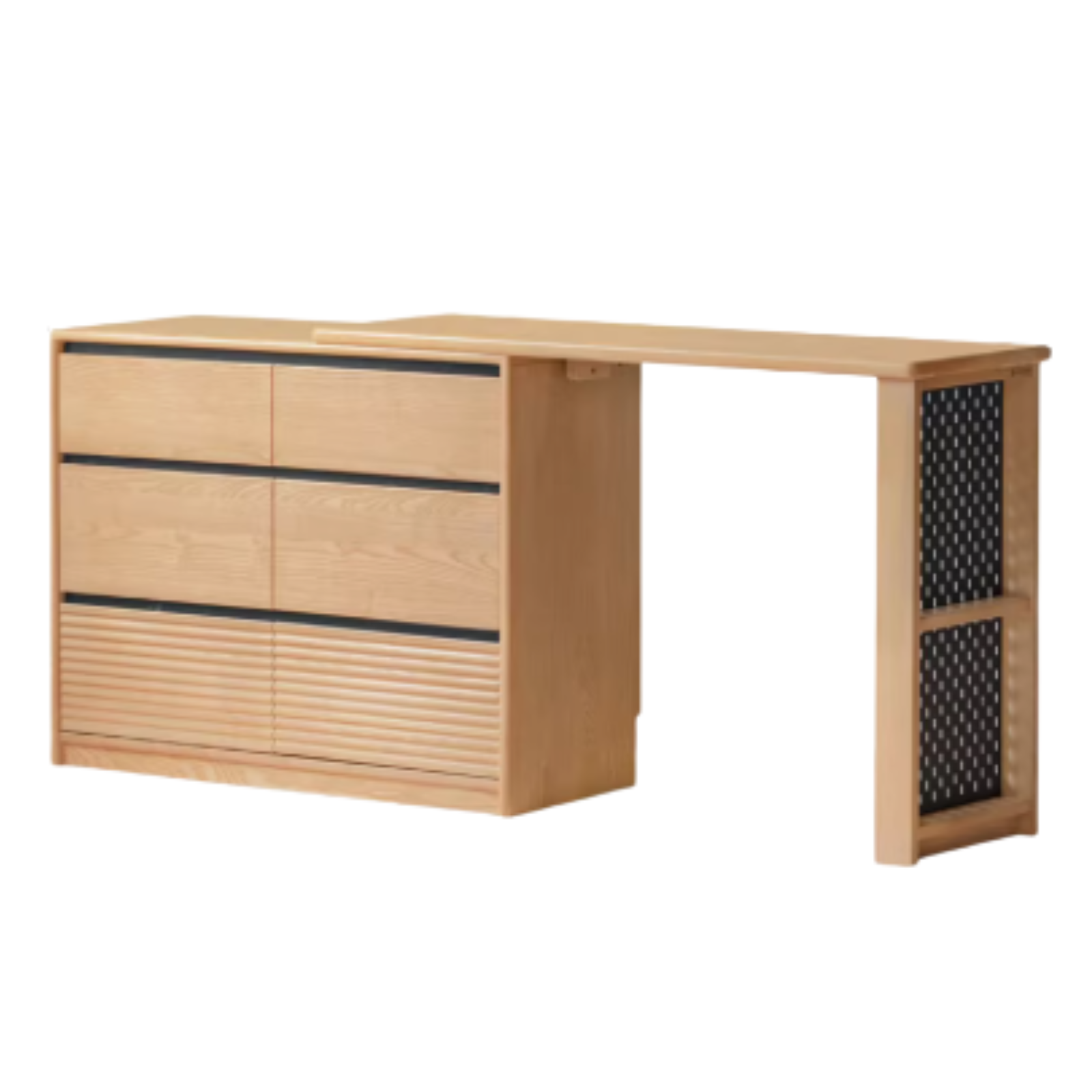 Ash Solid Wood Modern Multi-function Vanity Table.