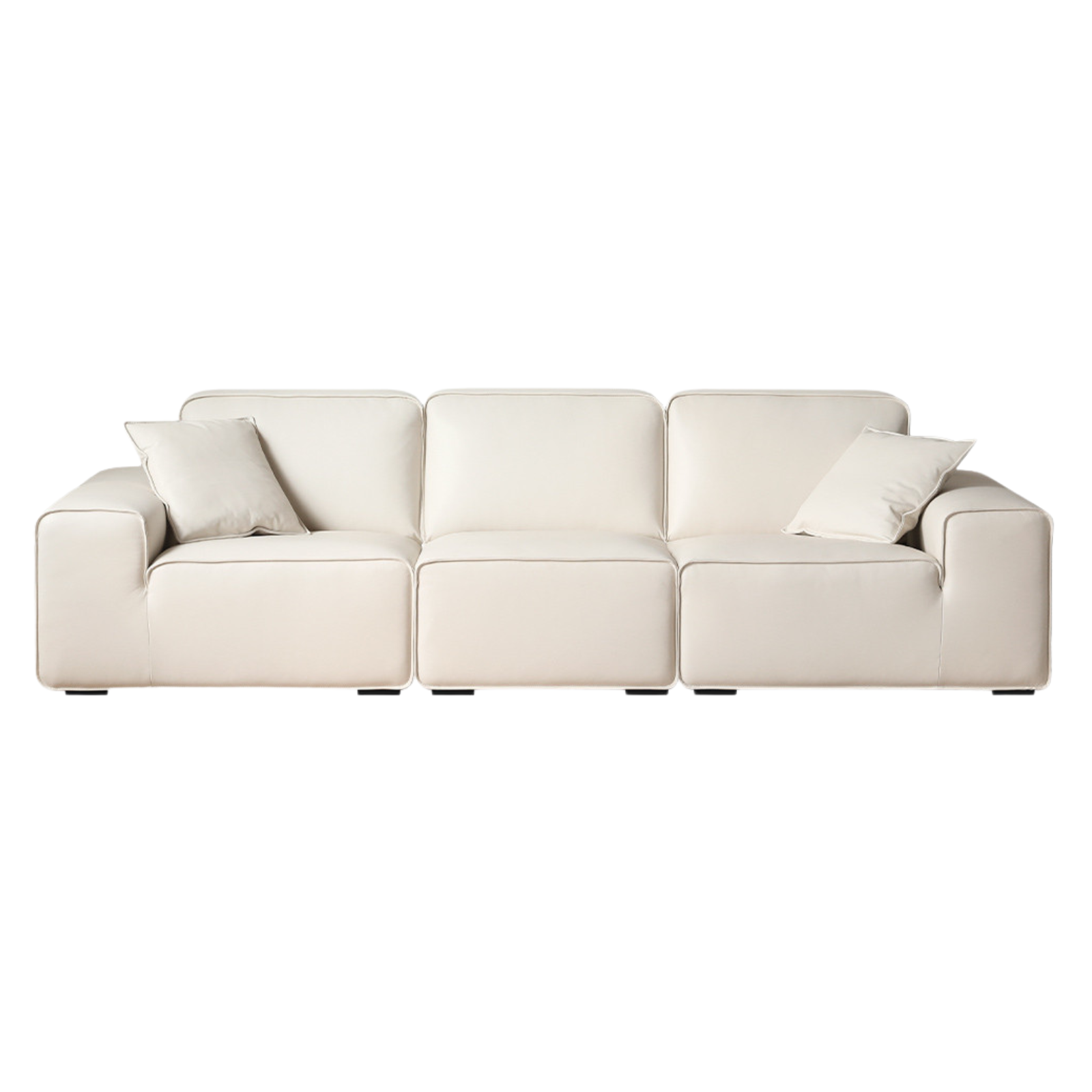 Top-grain Cowhide Leather Black Sofa.