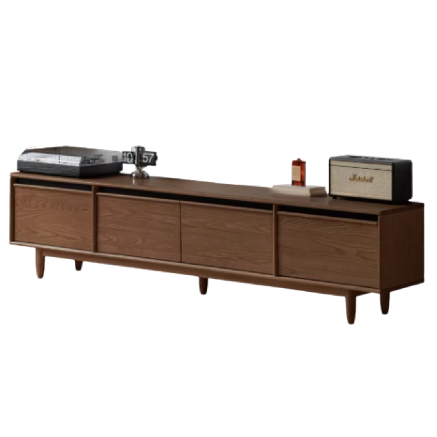 Ash Solid Wood Modern Storage Floor TV Cabinet.