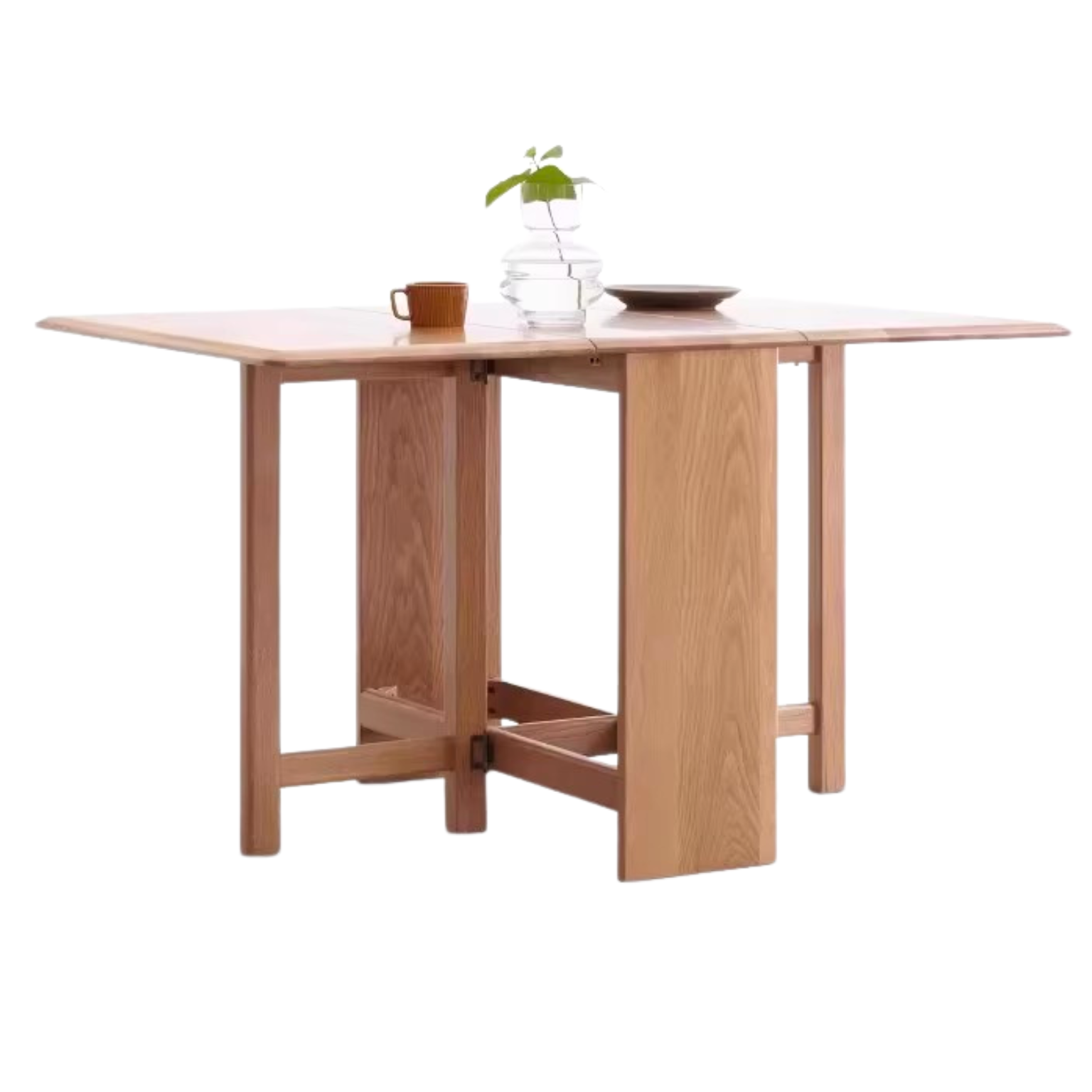 Ash, Oak Solid Wood Folding Dining Table