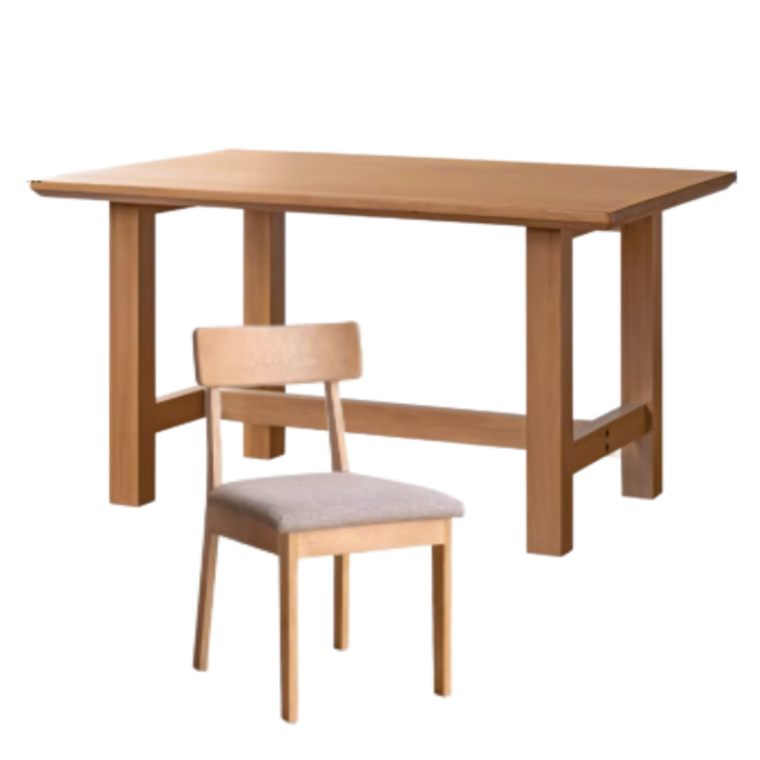 Poplar Solid Wood Modern Large Board Dining Table.